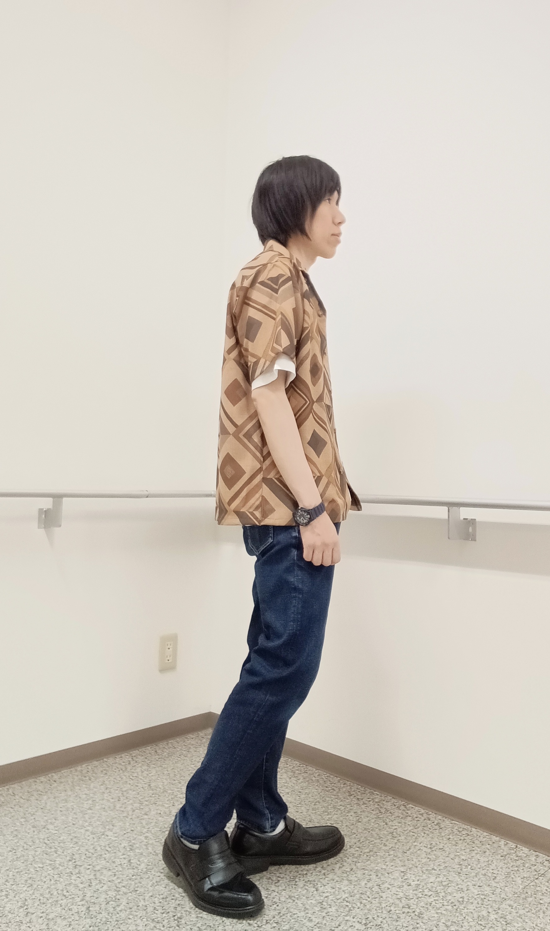 moritaさんの「TAKEO KIKUCHI｜【吸汗速乾】タイル柄プリント 半袖シャツ」を使ったコーディネート