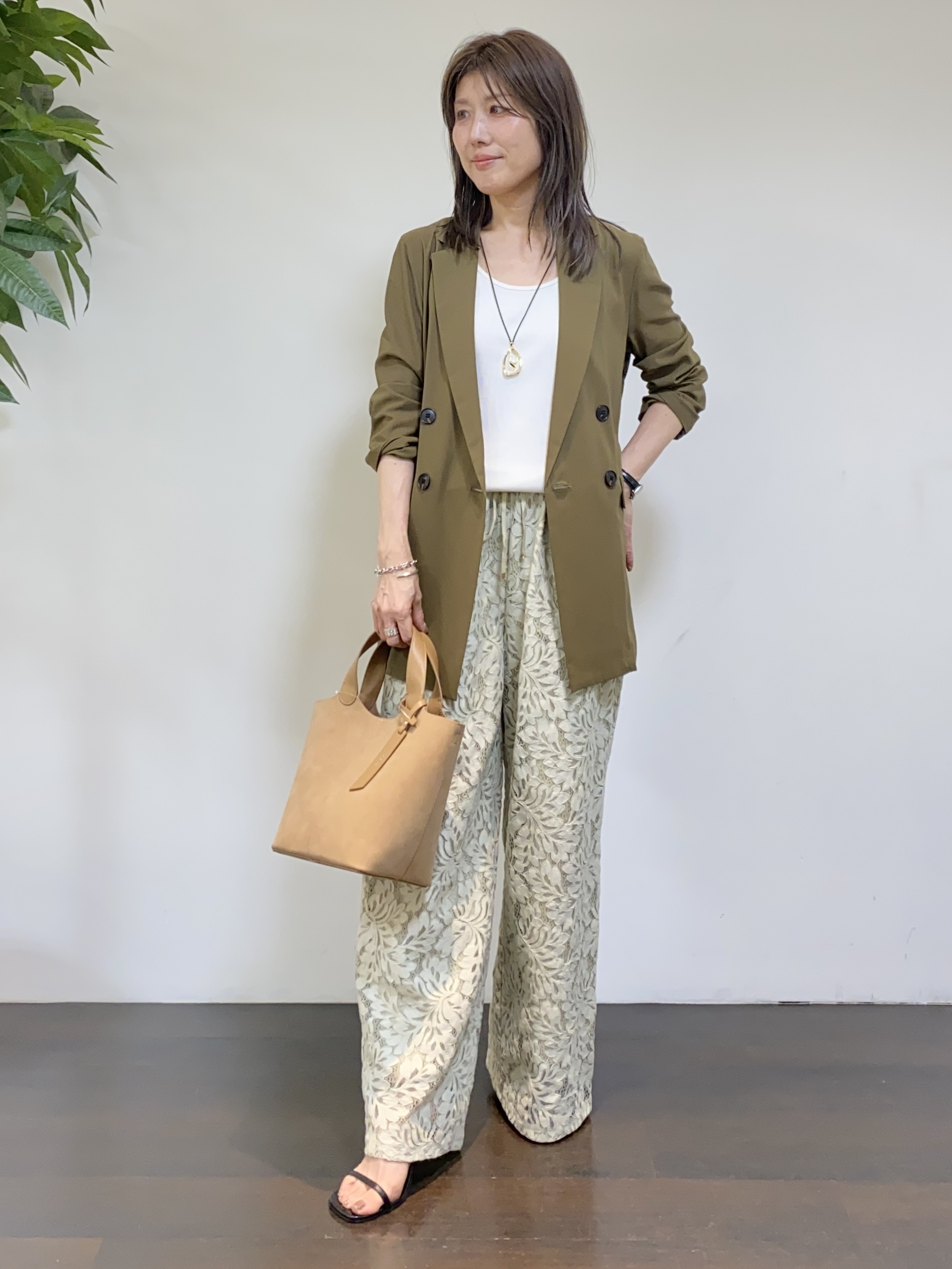 tomoさんの「UNTITLED｜【セットアップ可/接触冷感/通気性】ドライシアーダブルジャケット」を使ったコーディネート