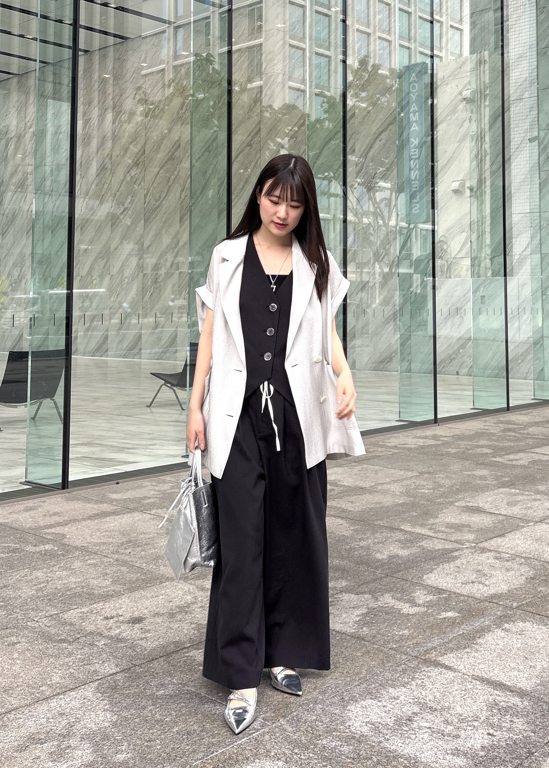 Renoさんの「INDIVI｜ワッシャーシアーダブルジャケット」を使ったコーディネート