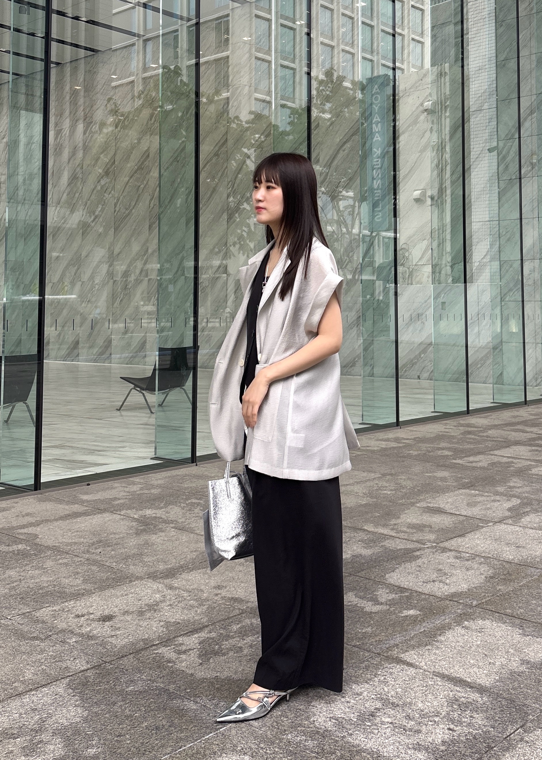 Renoさんの「INDIVI｜ワッシャーシアーダブルジャケット」を使ったコーディネート