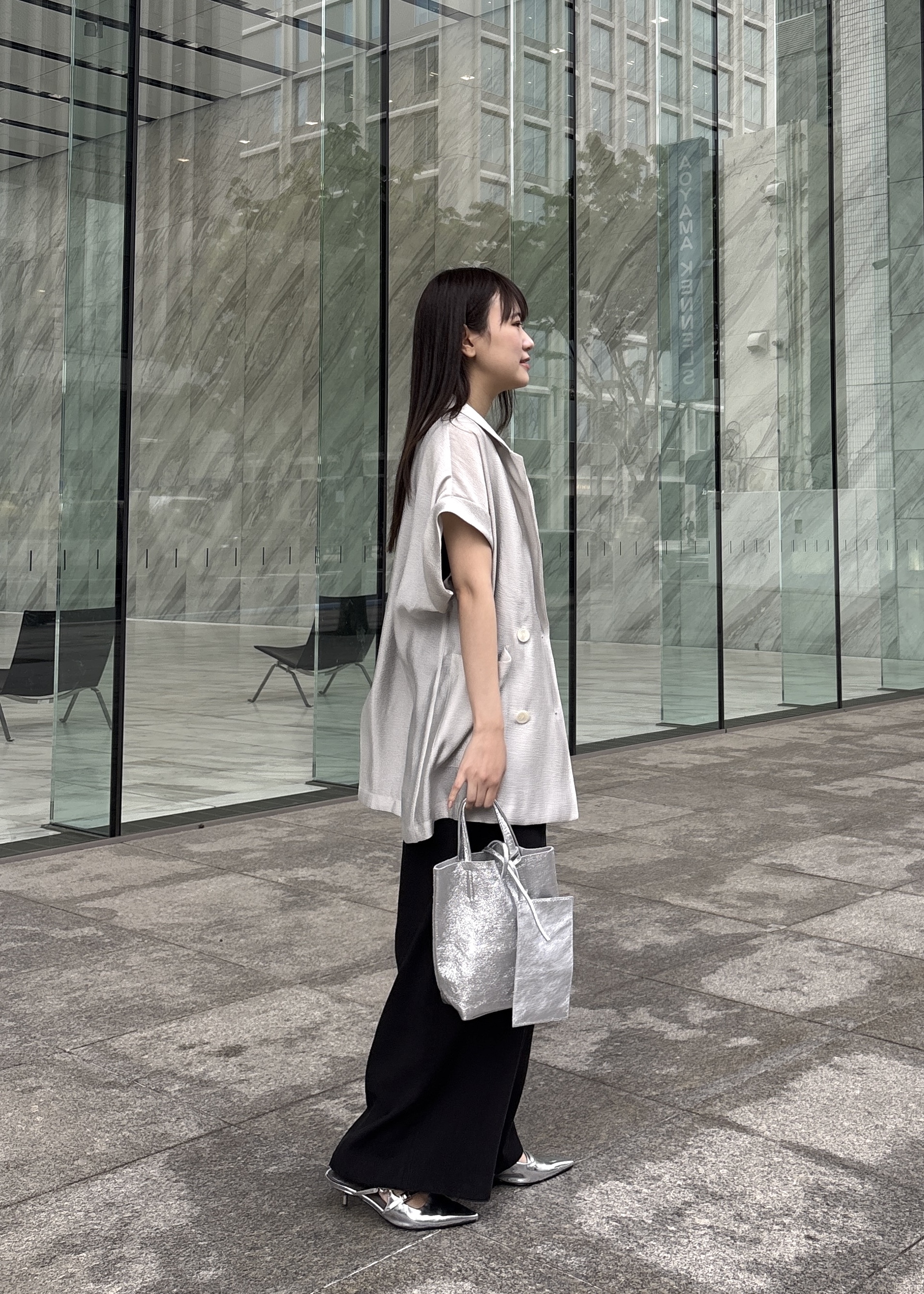 Renoさんの「INDIVI｜ワッシャーシアーダブルジャケット」を使ったコーディネート