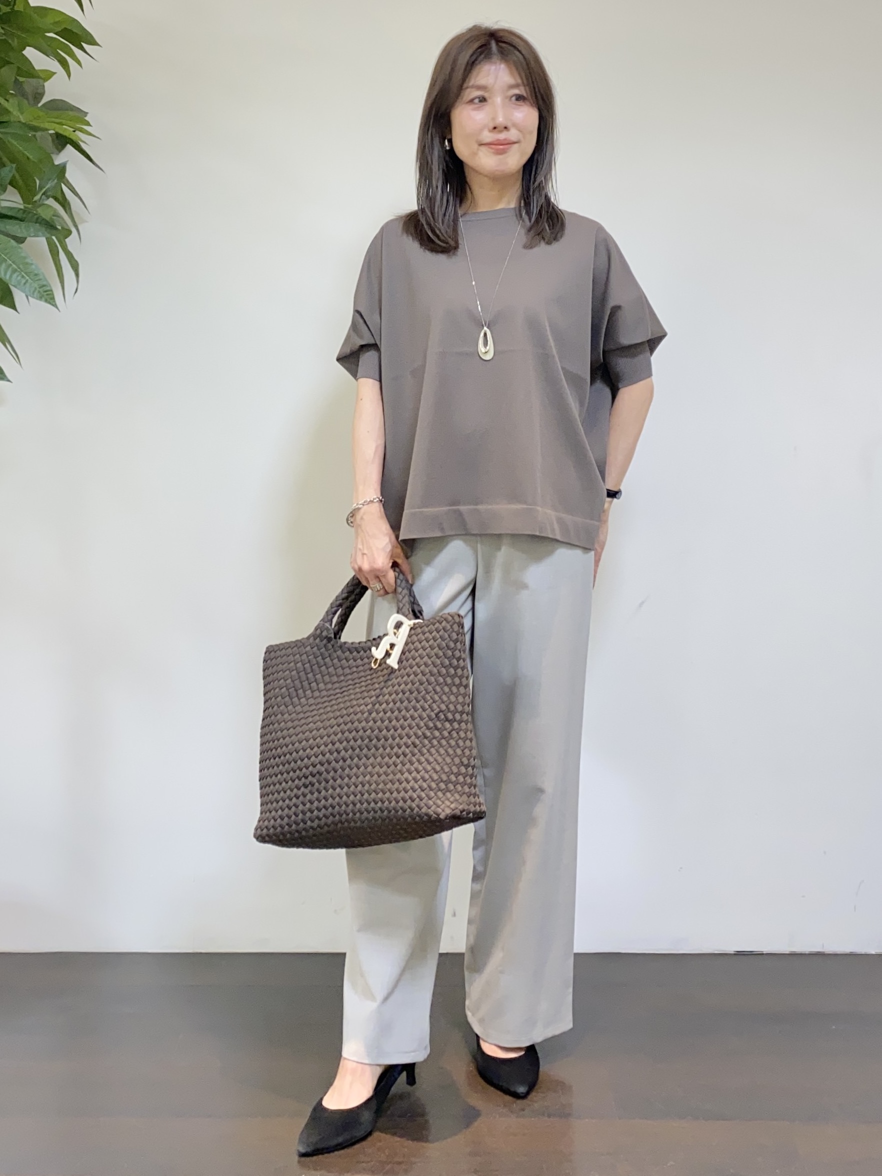 tomoさんの「UNTITLED｜【シワになりにくい/セットアップ可/接触冷感】ハーフスリーブジャケット」を使ったコーディネート