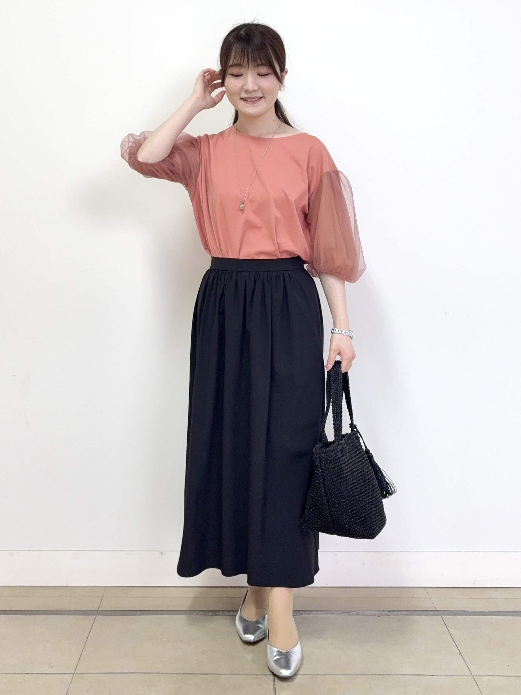 mikiさんの「Reflect｜【UVカット／接触冷感／吸水速乾】チュールスリーブプルオーバー」を使ったコーディネート