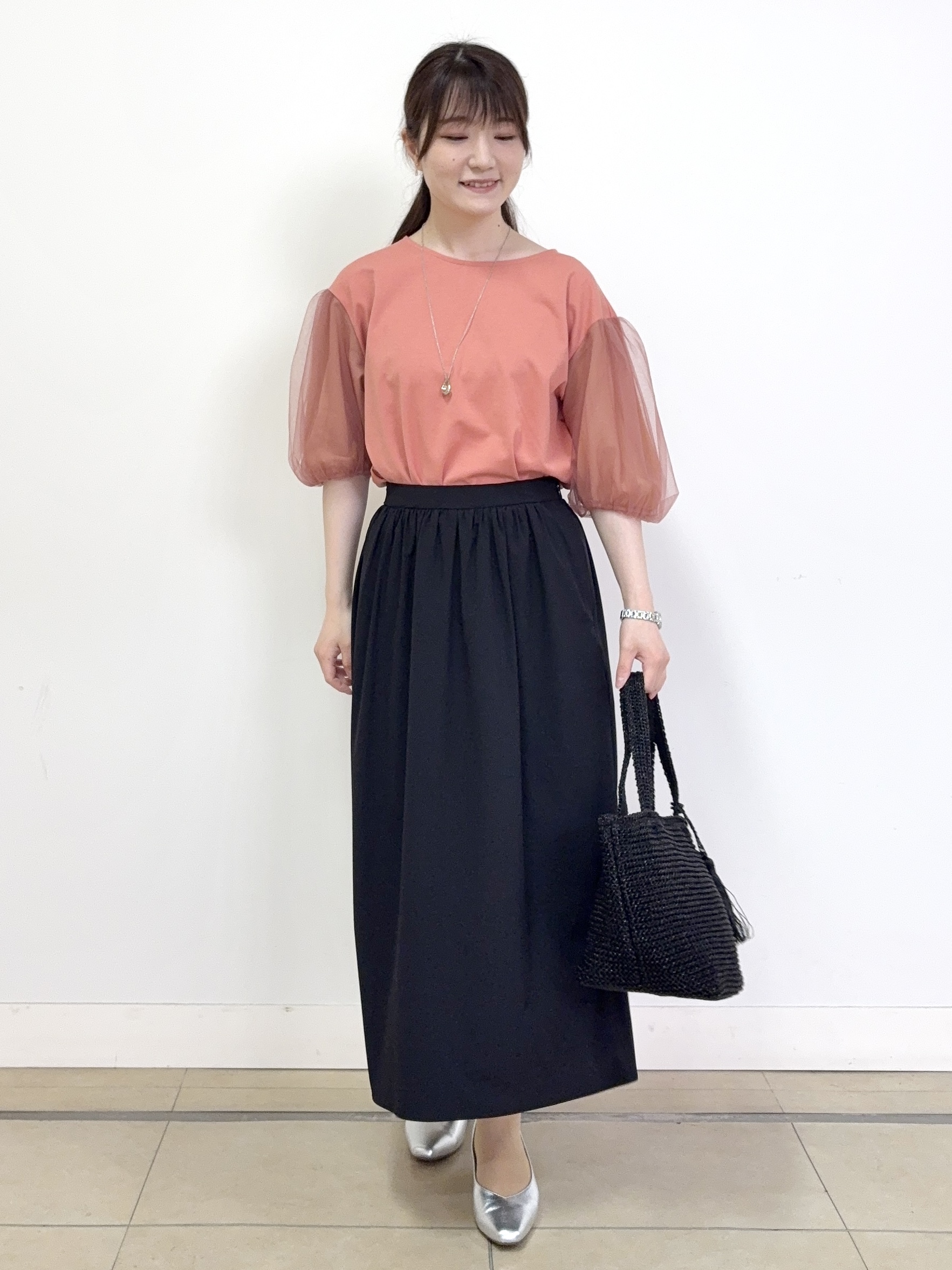 mikiさんの「Reflect｜【UVカット／接触冷感／吸水速乾】チュールスリーブプルオーバー」を使ったコーディネート