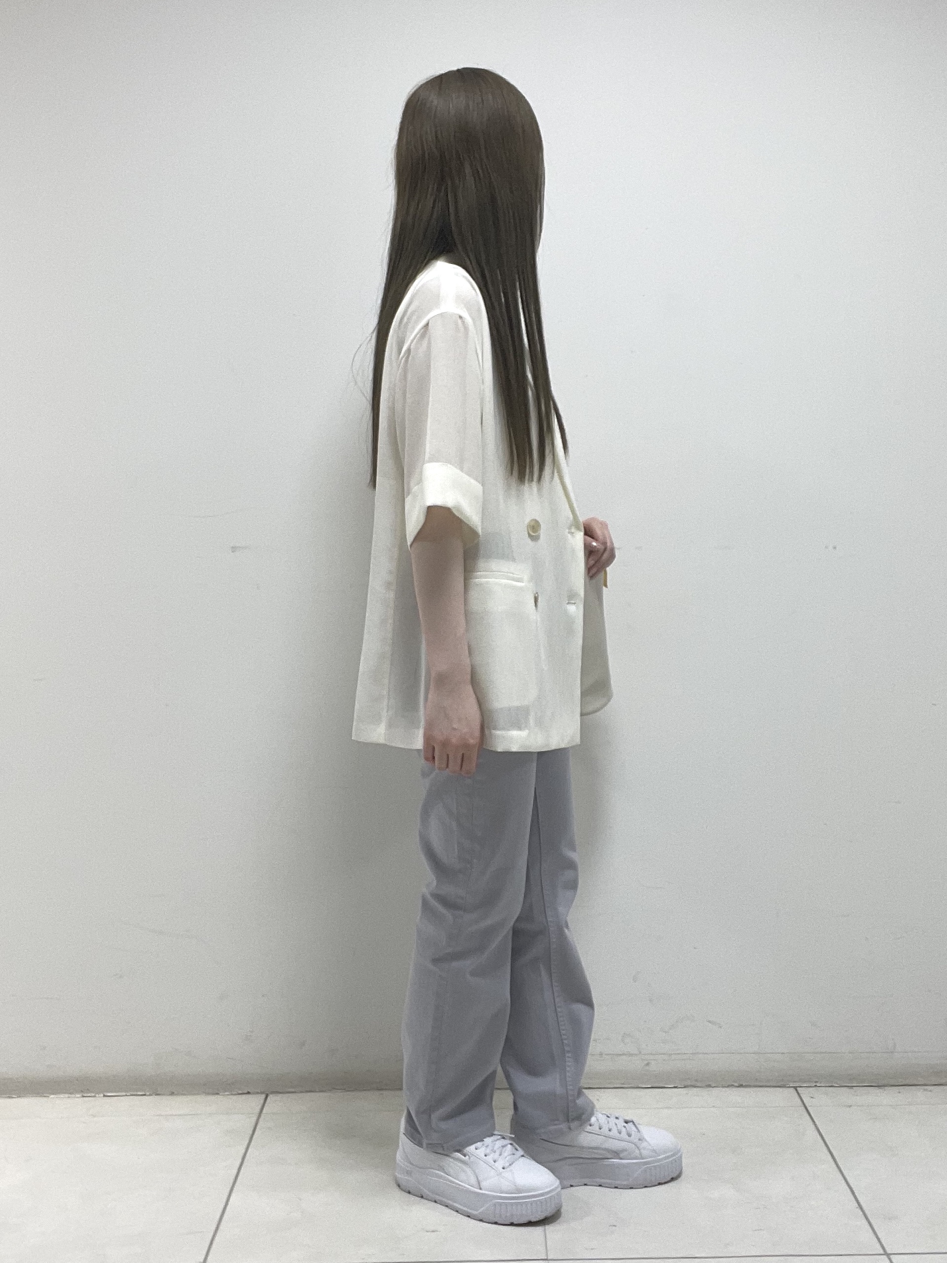 mさんの「INDIVI｜【洗える／メッシュ素材／SETUP可能】半袖シアージャケット」を使ったコーディネート