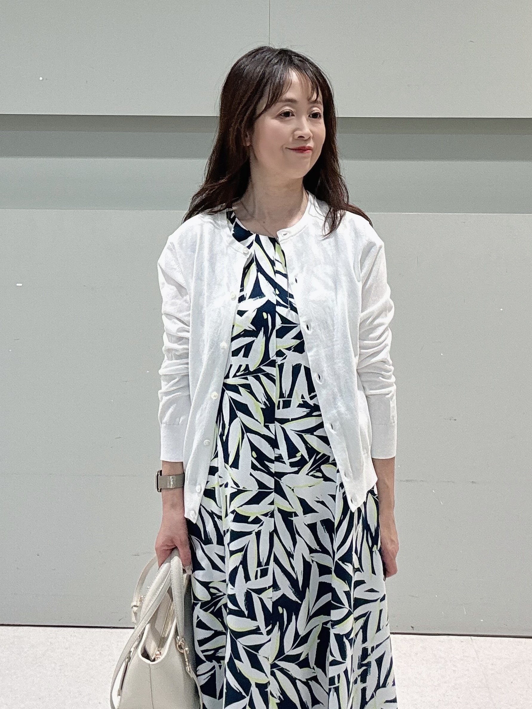 makiさんの「UNTITLED｜【9色展開/アンサンブル可】コットンクルーネックカーディガン」を使ったコーディネート