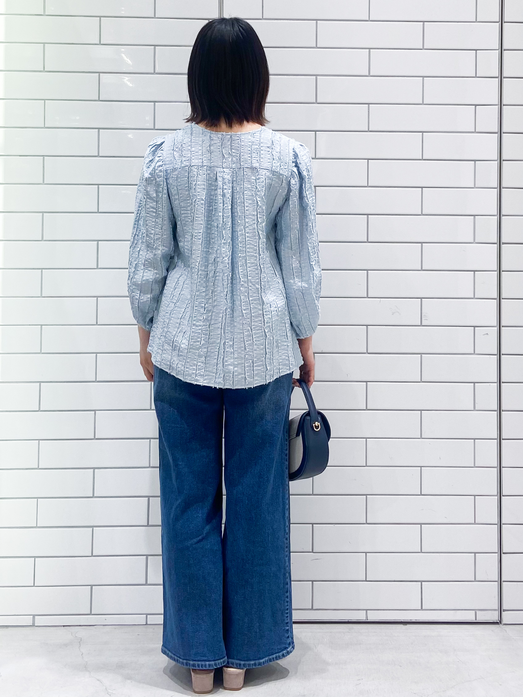 kimiさんの「OPAQUE.CLIP｜フリンジジャカードブラウス【洗濯機OK】」を使ったコーディネート