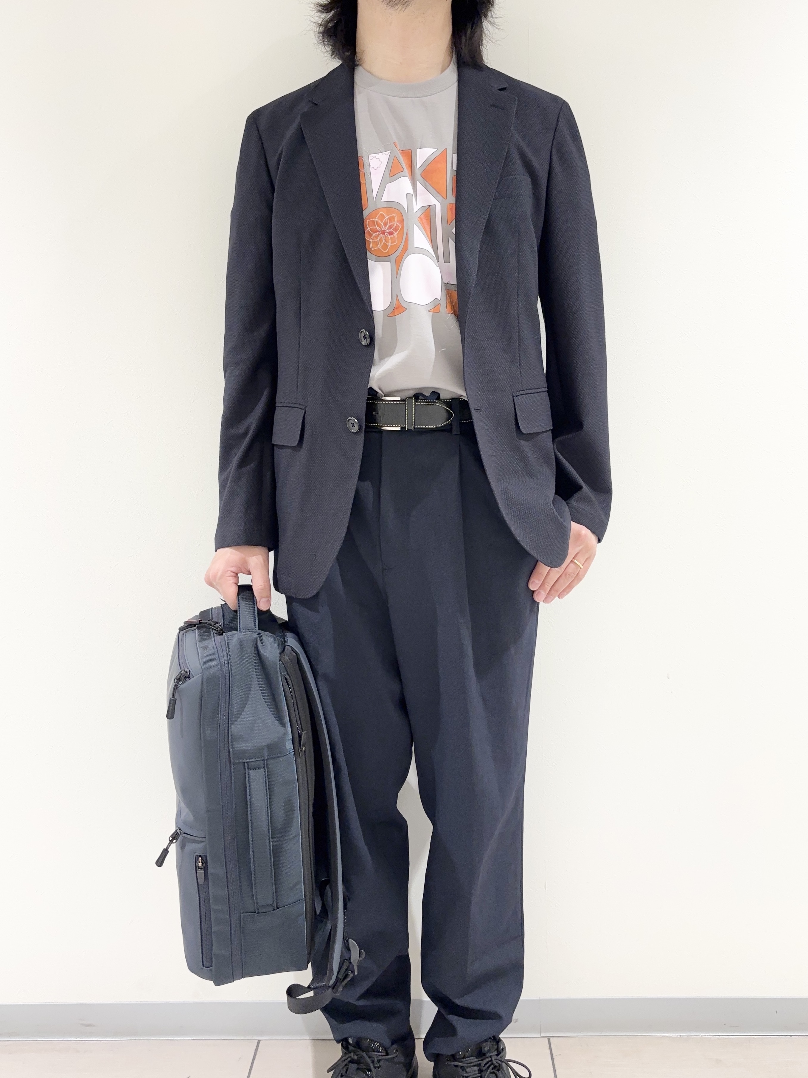 及川さんの「TAKEO KIKUCHI｜【抗菌防臭】CALCULO（R）ジャージ ジャケット」を使ったコーディネート