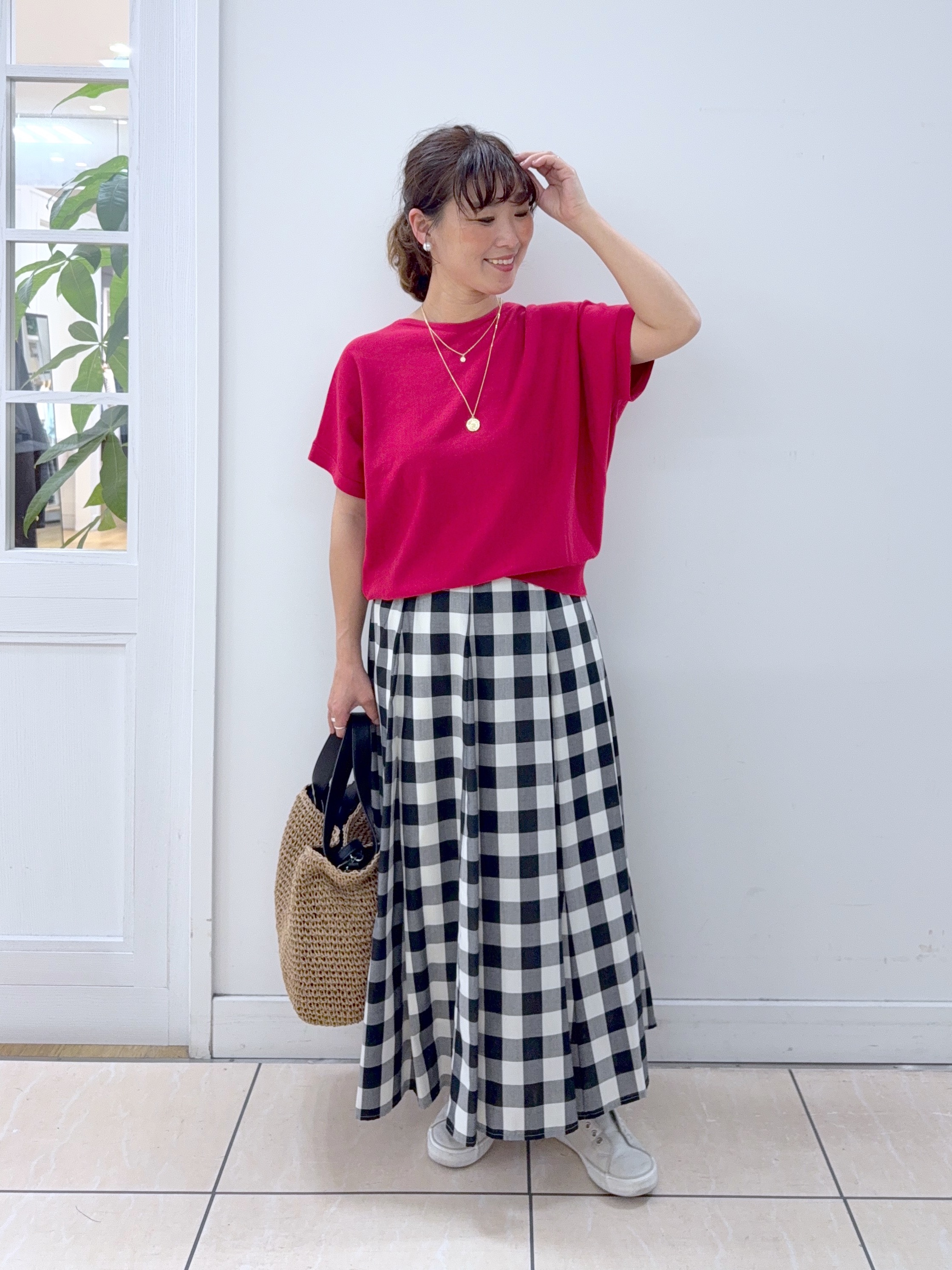 Osawaさんの「Dessin｜【洗える】後ろボタンフレンチスリーブニット」を使ったコーディネート