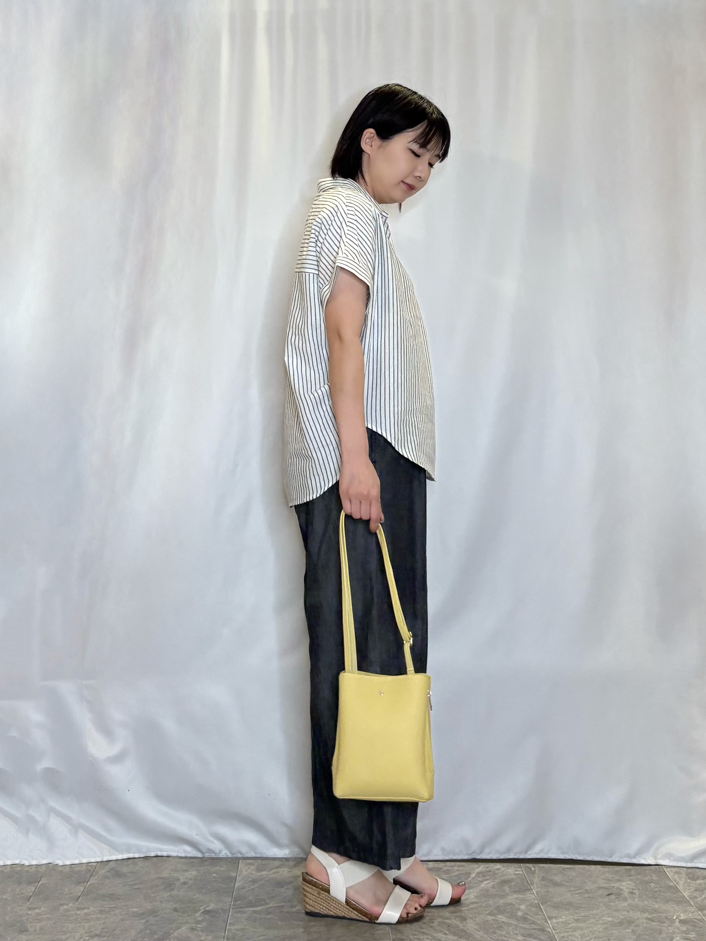 ネリさんの「SHOO･LA･RUE｜【ひんやり/UV】インせず着られる フレンチリネンスキッパーシャツ」を使ったコーディネート