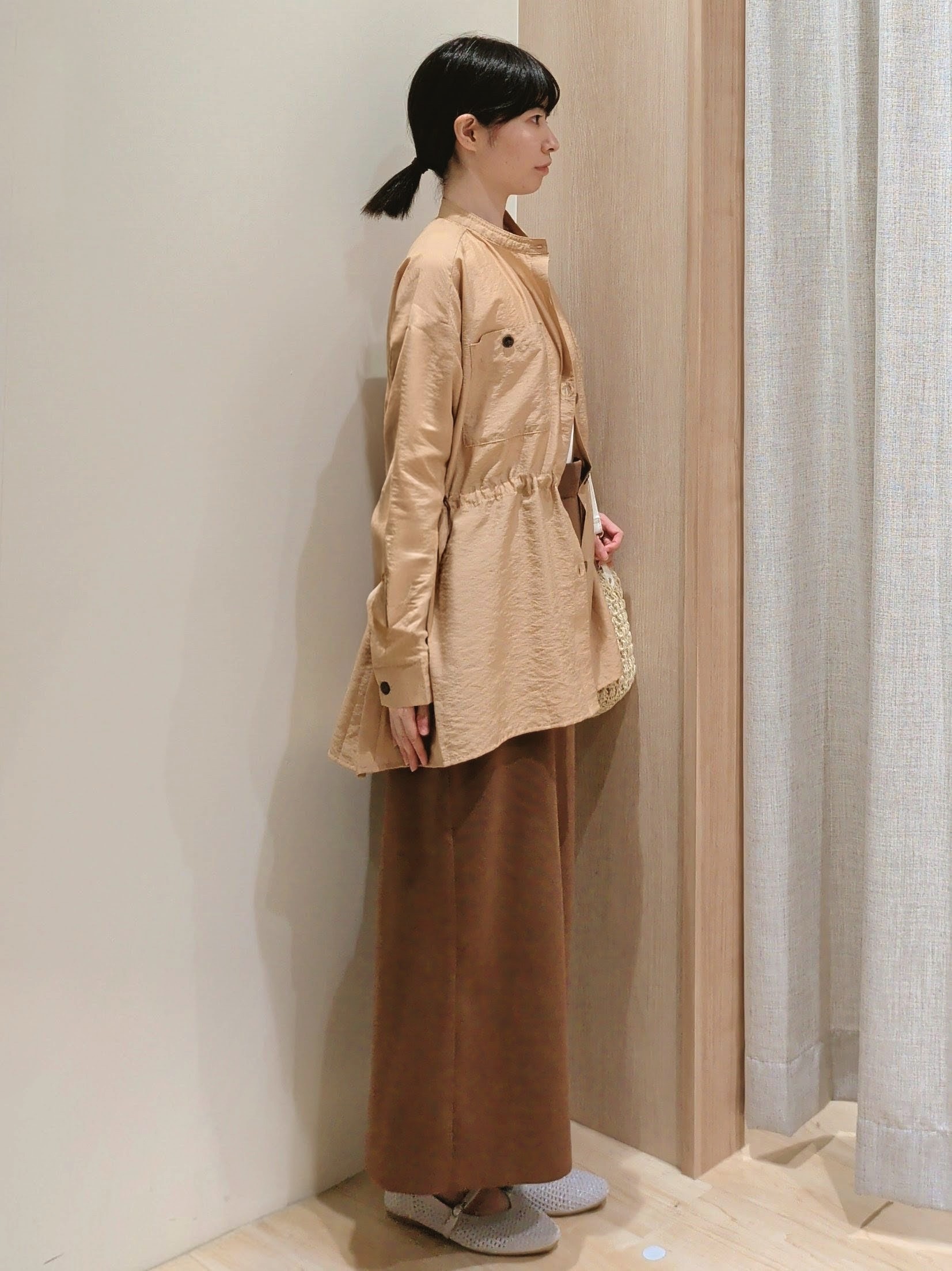 Yuiさんの「grove｜高評価！【体型カバー・洗える】シアーサファリシャツジャケット」を使ったコーディネート