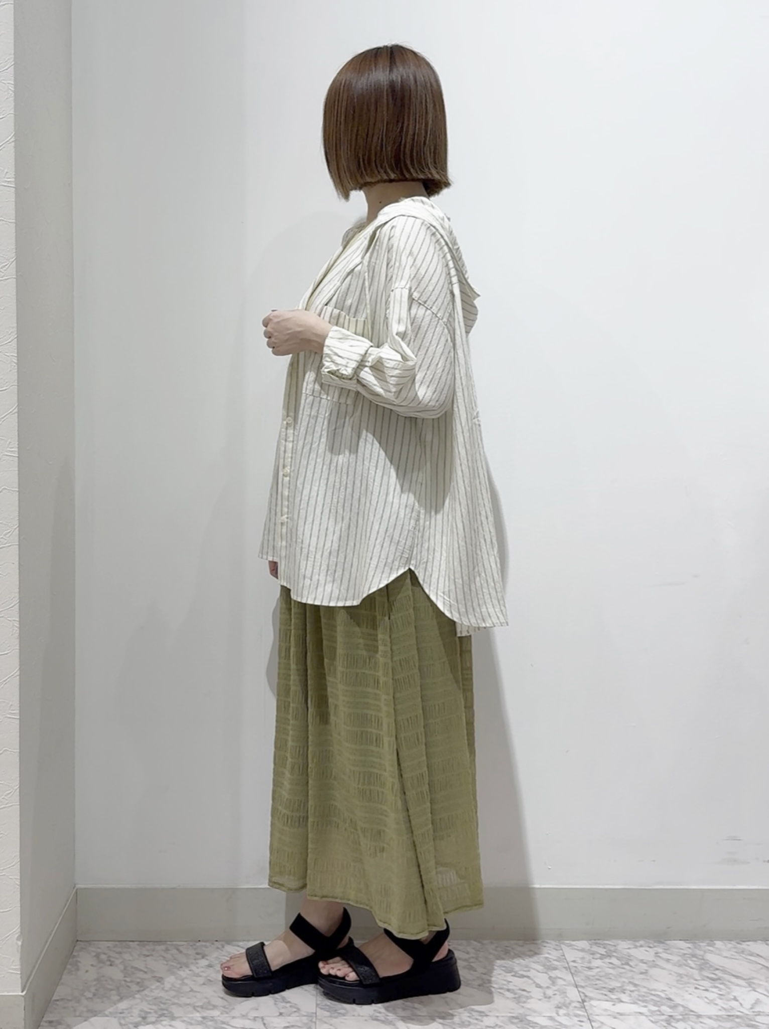 しかっちさんの「grove｜【貴島明日香さん着用】リブニット&times;チュール ドッキングワンピース」を使ったコーディネート