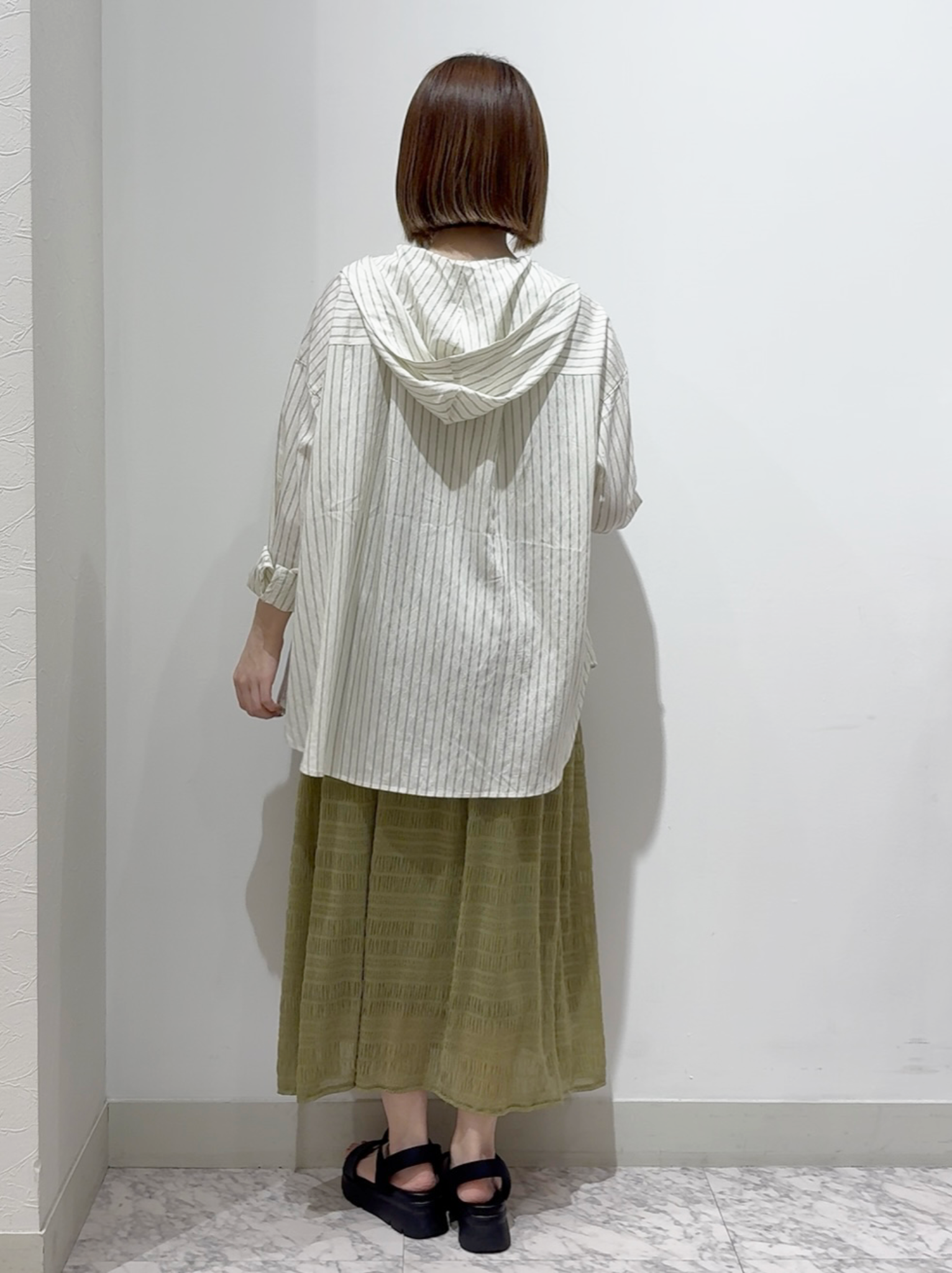 しかっちさんの「grove｜【貴島明日香さん着用】リブニット&times;チュール ドッキングワンピース」を使ったコーディネート