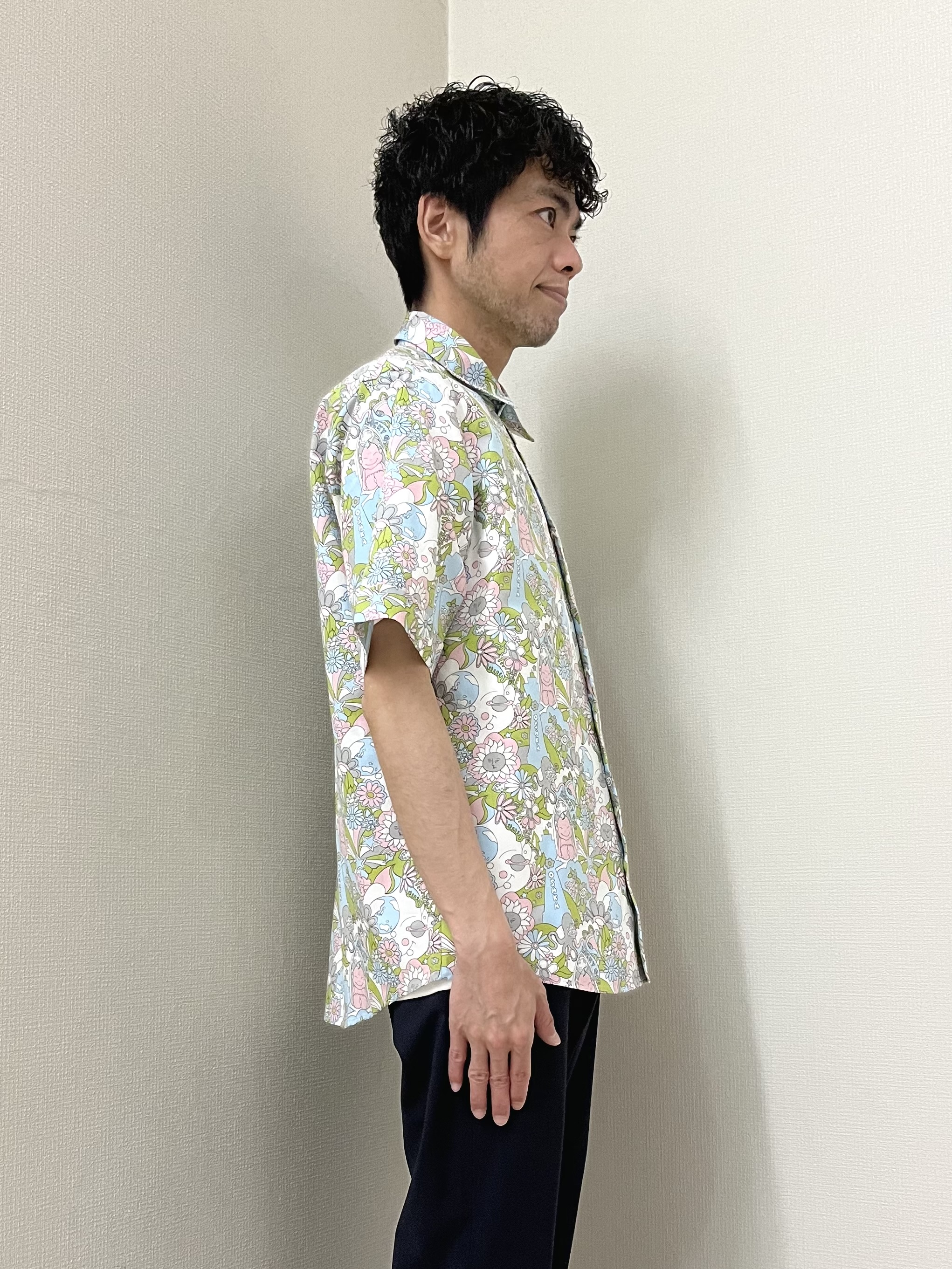 URAさんの「TAKEO KIKUCHI｜【BOWLER HAT LABEL】ビリケンさんプリント 半袖シャツ」を使ったコーディネート