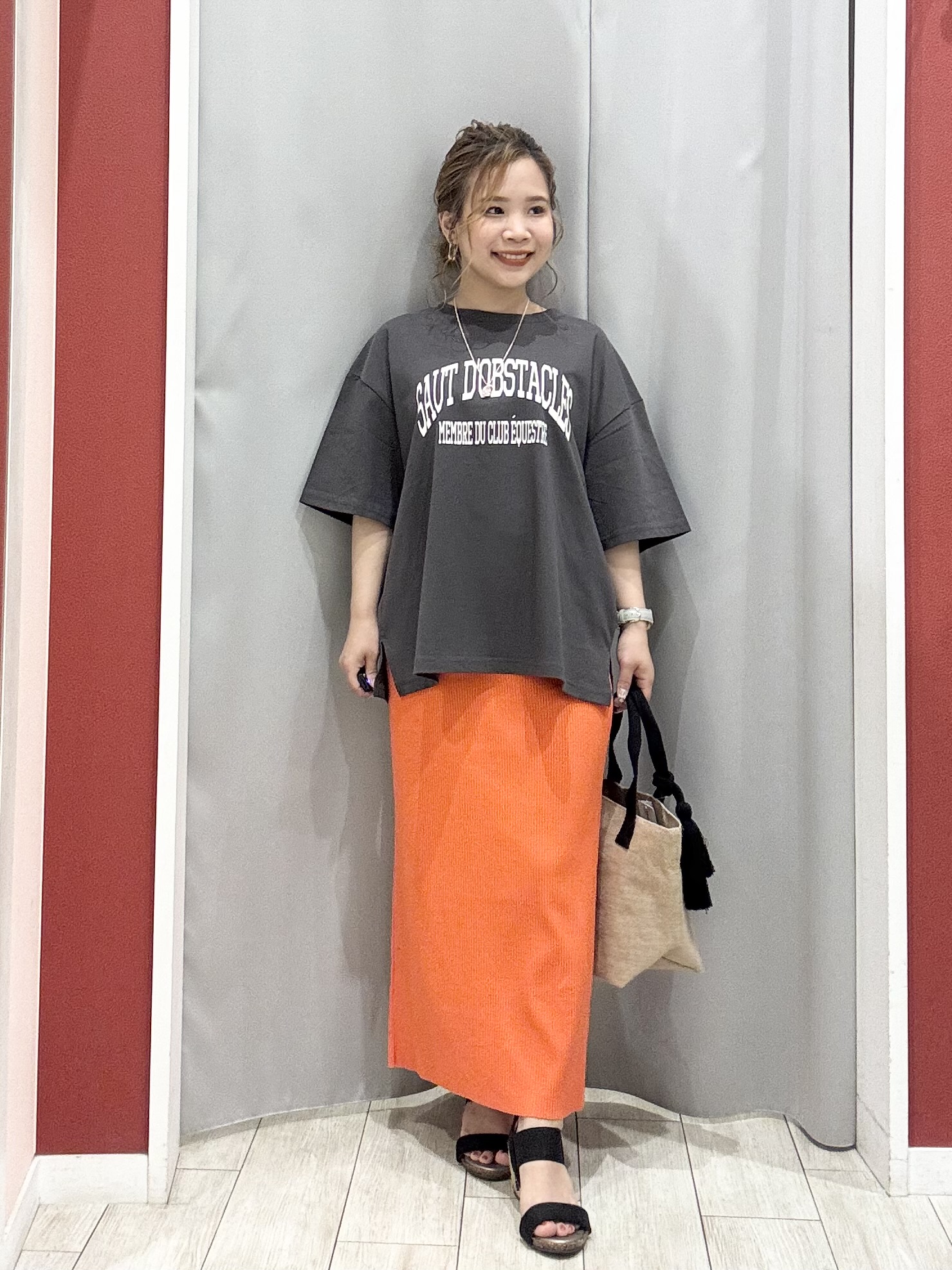 shioさんの「SHOO･LA･RUE｜【ひんやり/UV/吸水速乾/洗濯後しわになりにくい】ラッシュガードにもなる ストライプシャツ」を使ったコーディネート