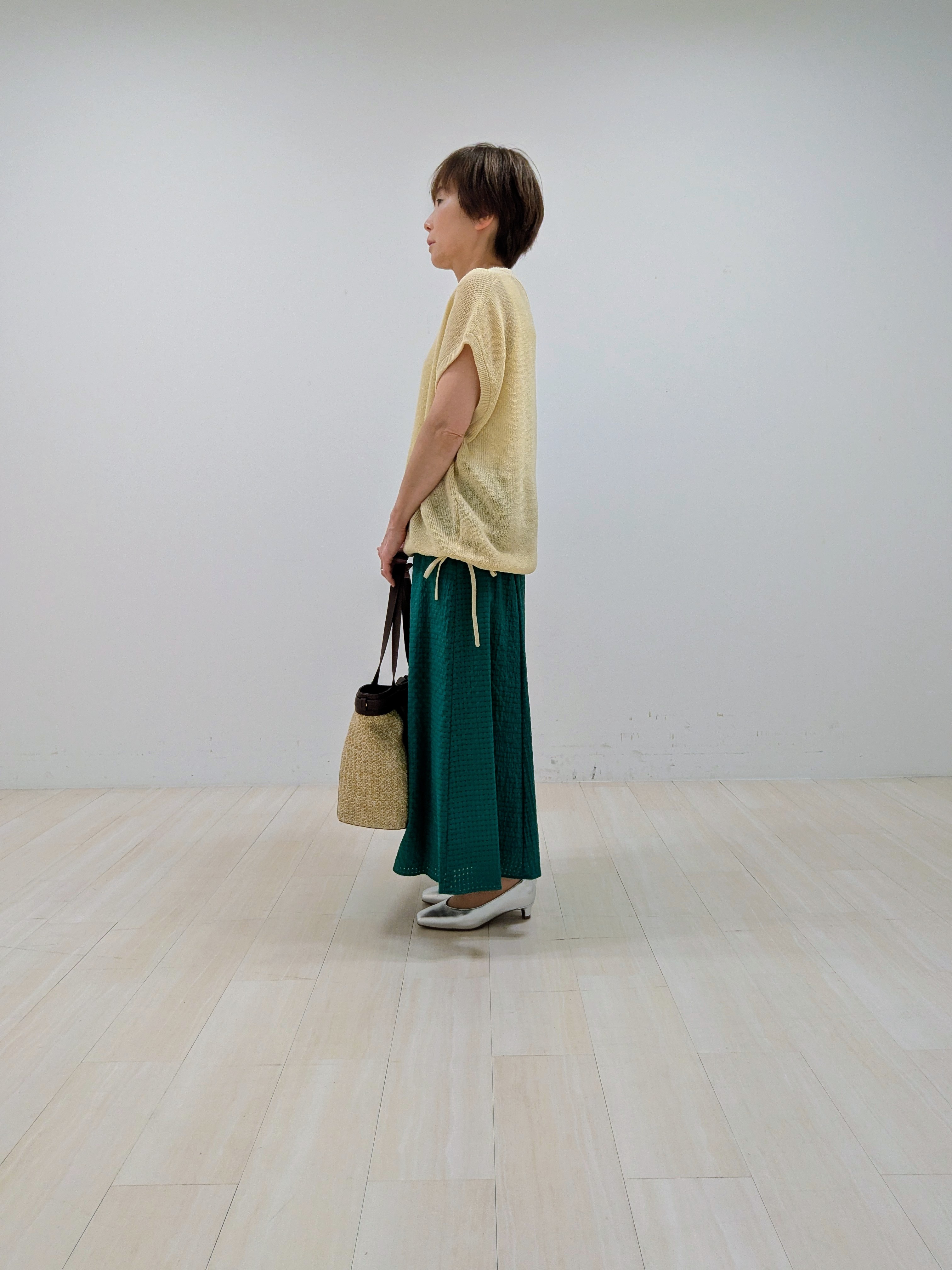 nishiさんの「Reflect｜【レイヤードにおすすめ◎】畦編みフレンチスリーブトップス」を使ったコーディネート