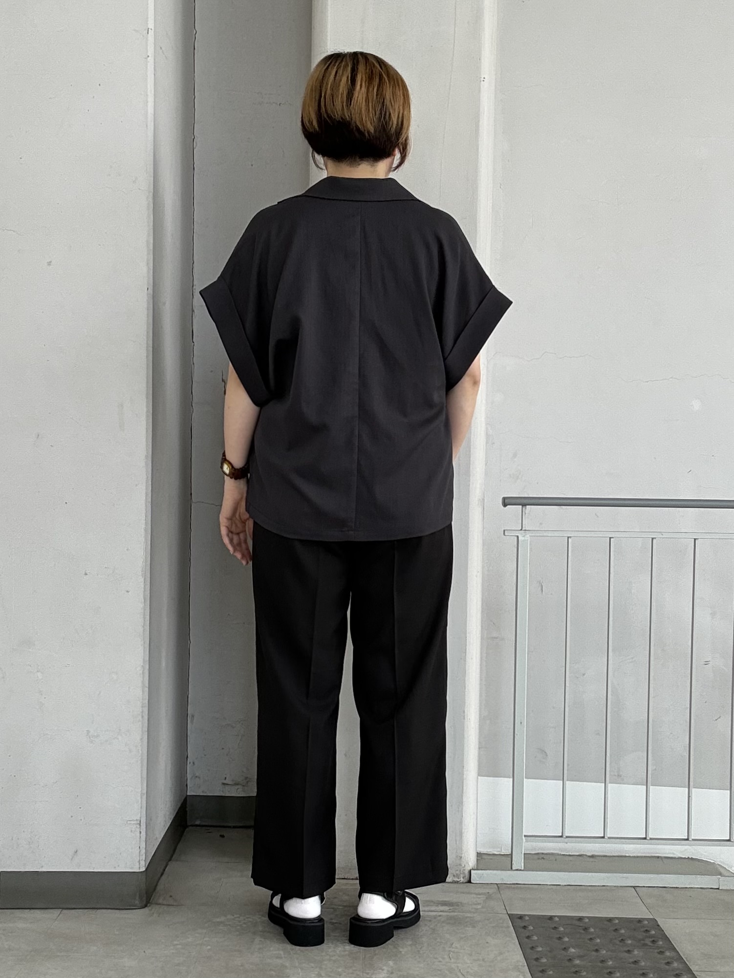 aiさんの「THE SHOP TK｜【夏の通勤スタイルに】涼やかな着心地 麻調ダブルブレストジャケット」を使ったコーディネート