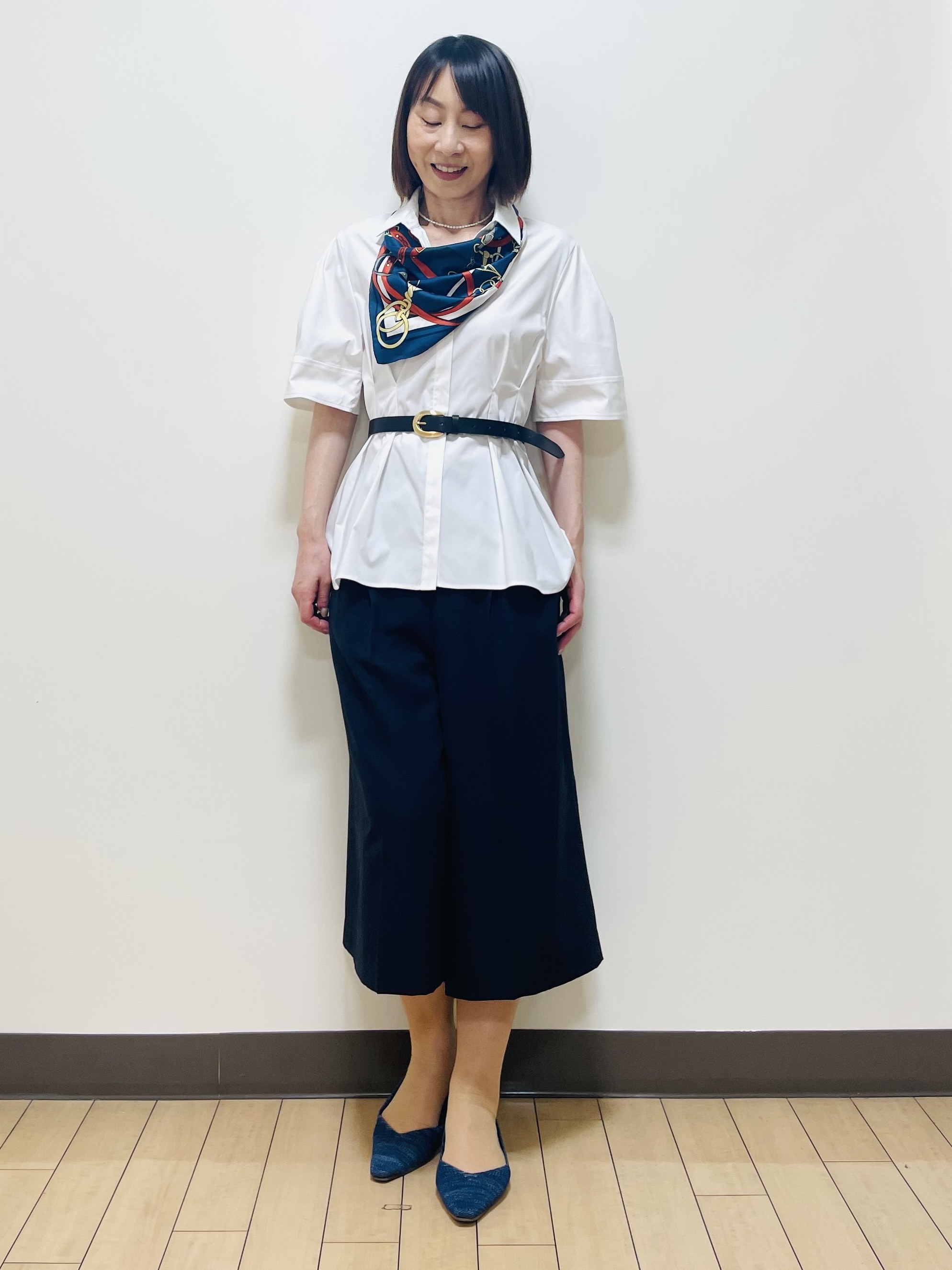Riiさんの「Reflect｜ボリュームスリーブシャツブラウス」を使ったコーディネート