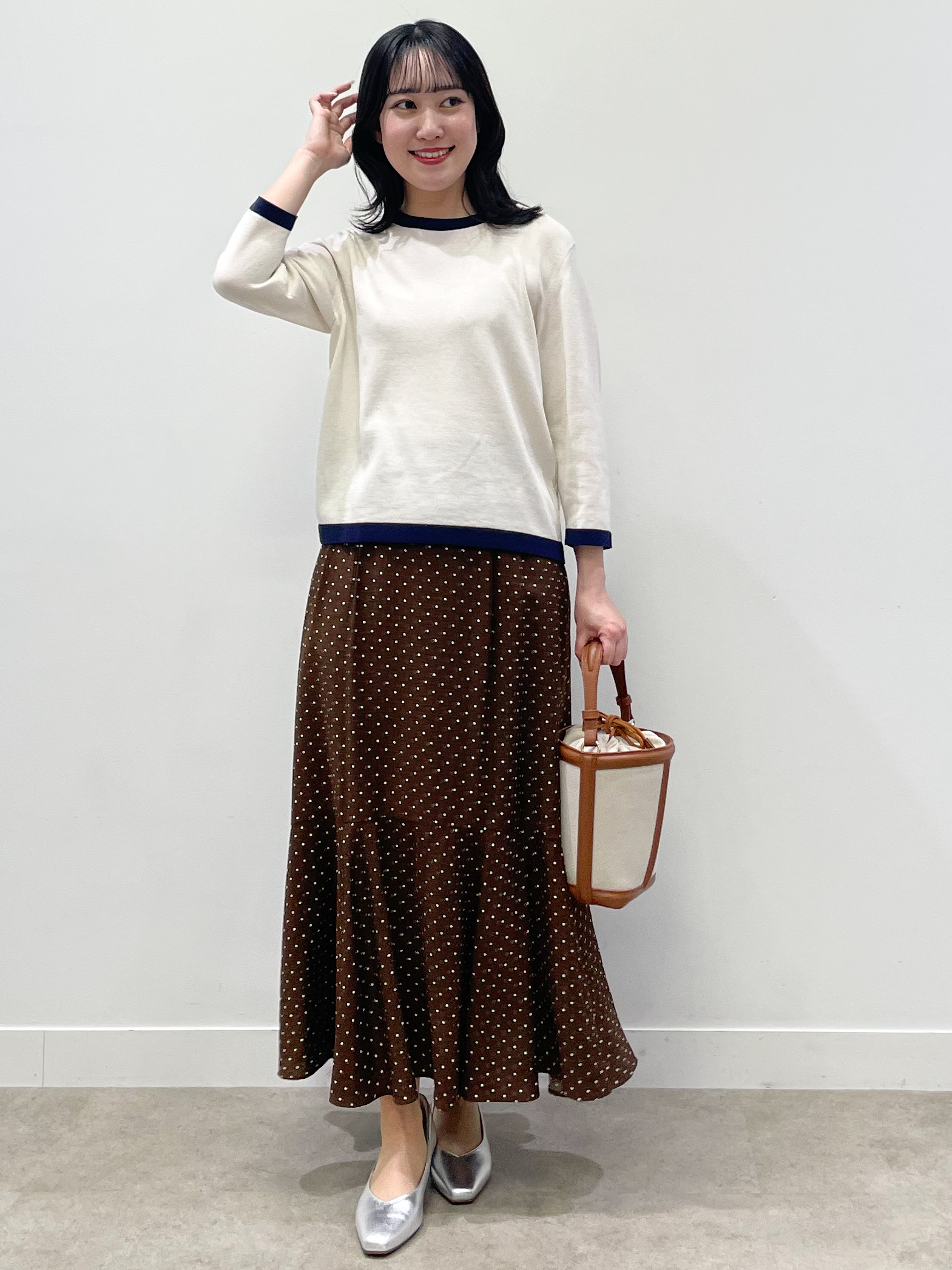 yukariさんの「Reflect｜【アンサンブル可】バイカラーカーディガン」を使ったコーディネート