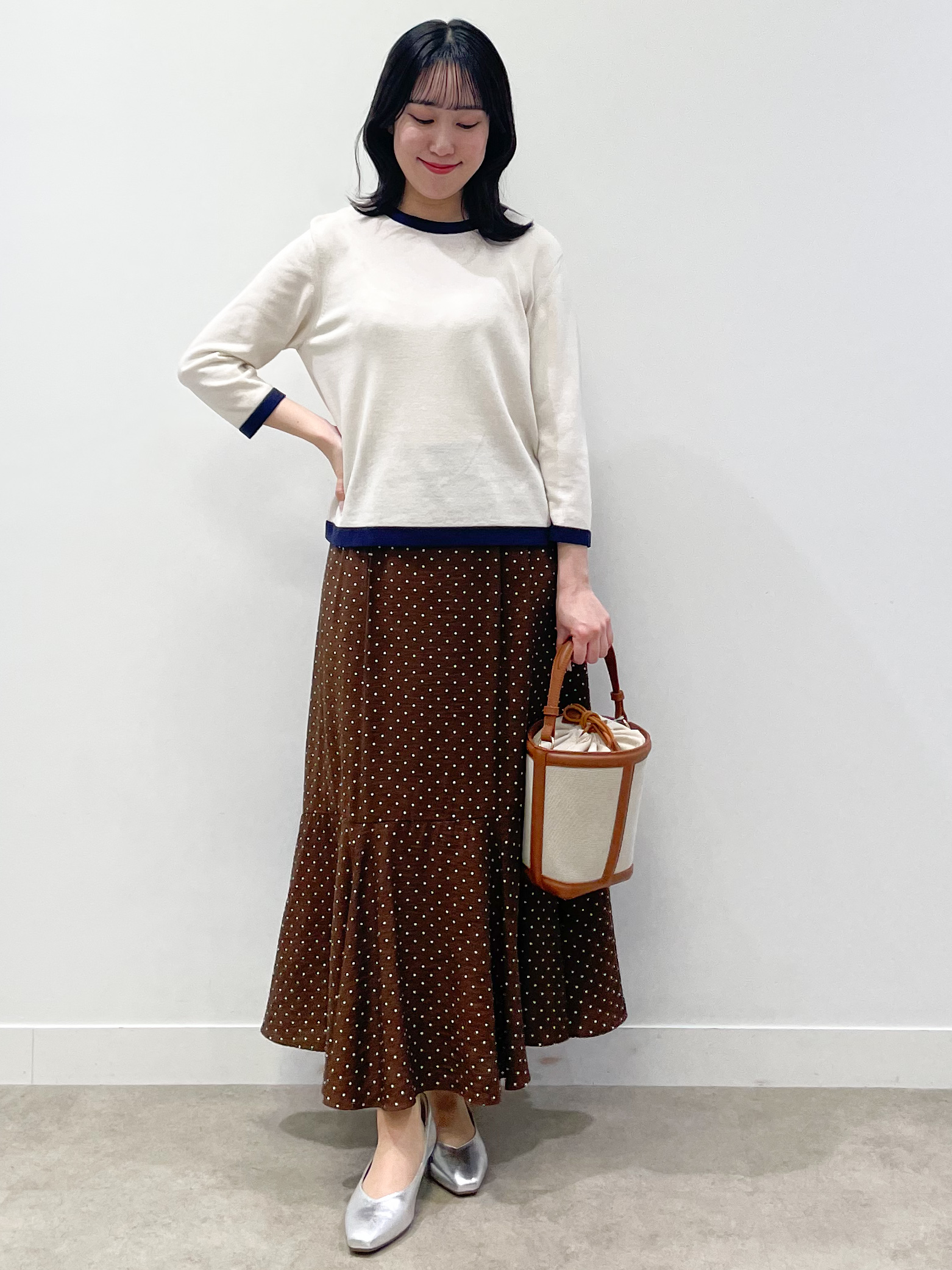 yukariさんの「Reflect｜【アンサンブル可】バイカラーカーディガン」を使ったコーディネート