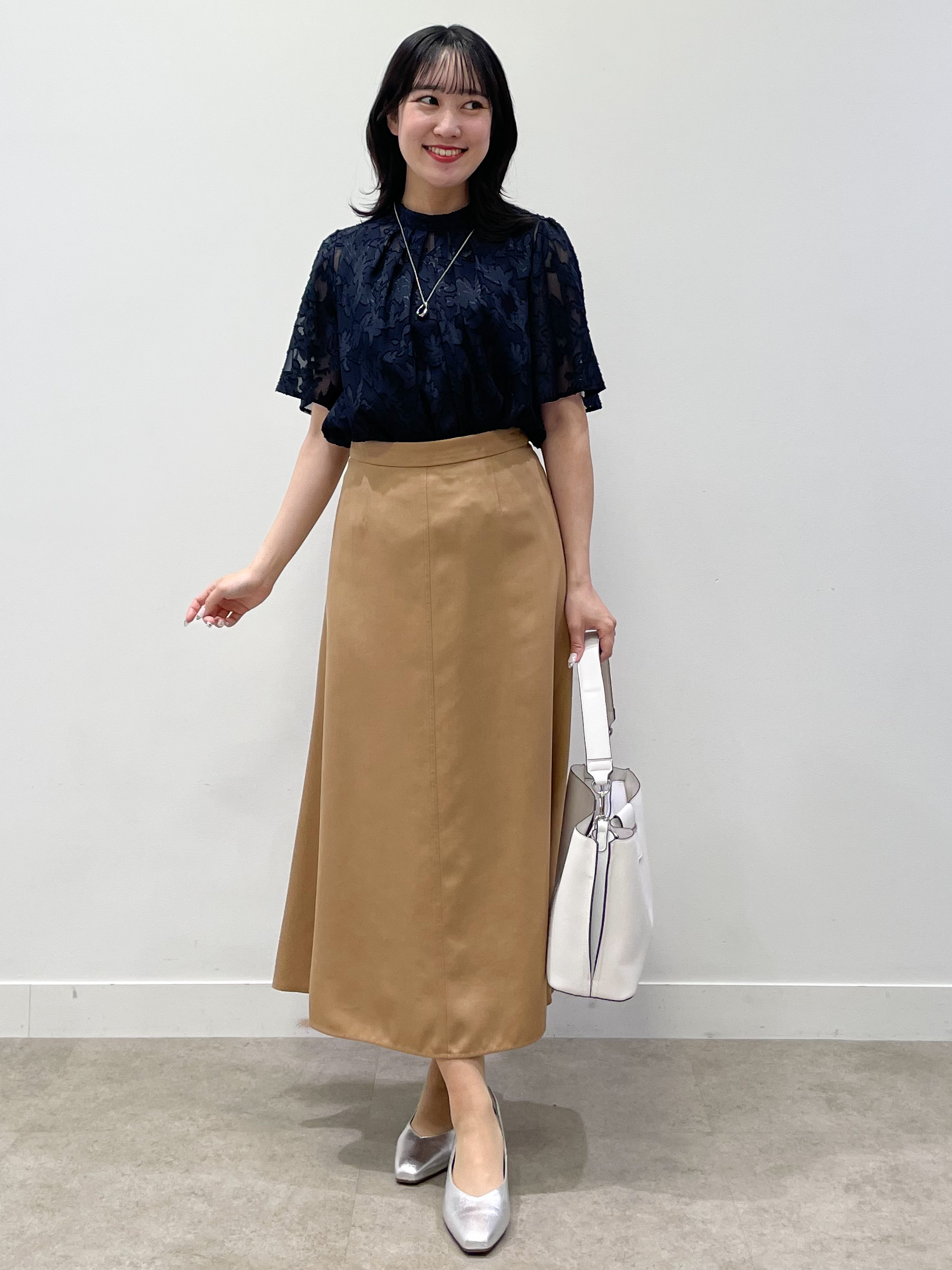 yukariさんの「Reflect｜【選べる2柄／セットアップ可】プチスタンドカラーブラウス」を使ったコーディネート
