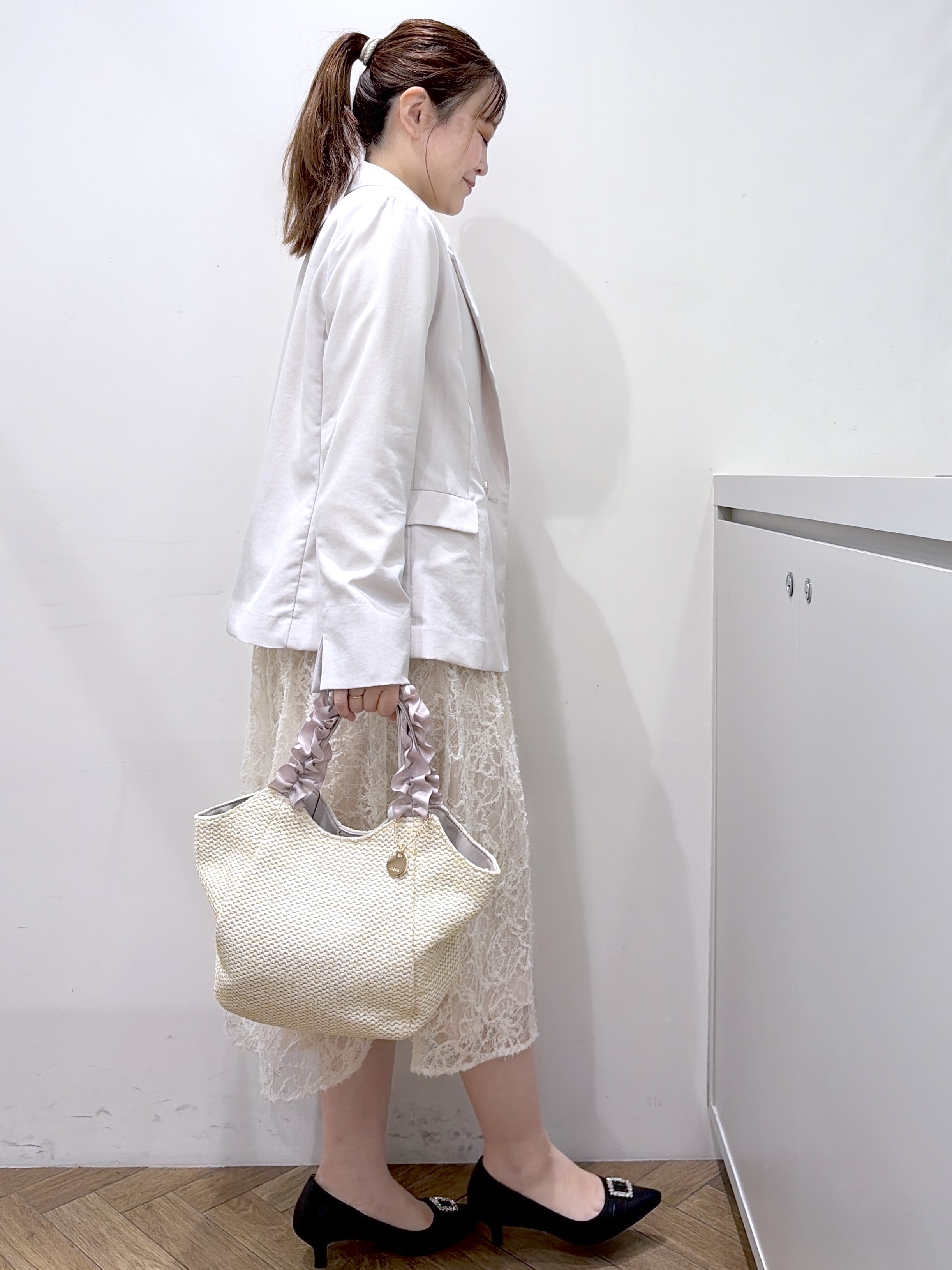Junさんの「index｜《再入荷》ダブルブレストテーラードジャケット【接触冷感／吸水速乾／イージーアイロン／防シワ／洗濯機O」を使ったコーディネート