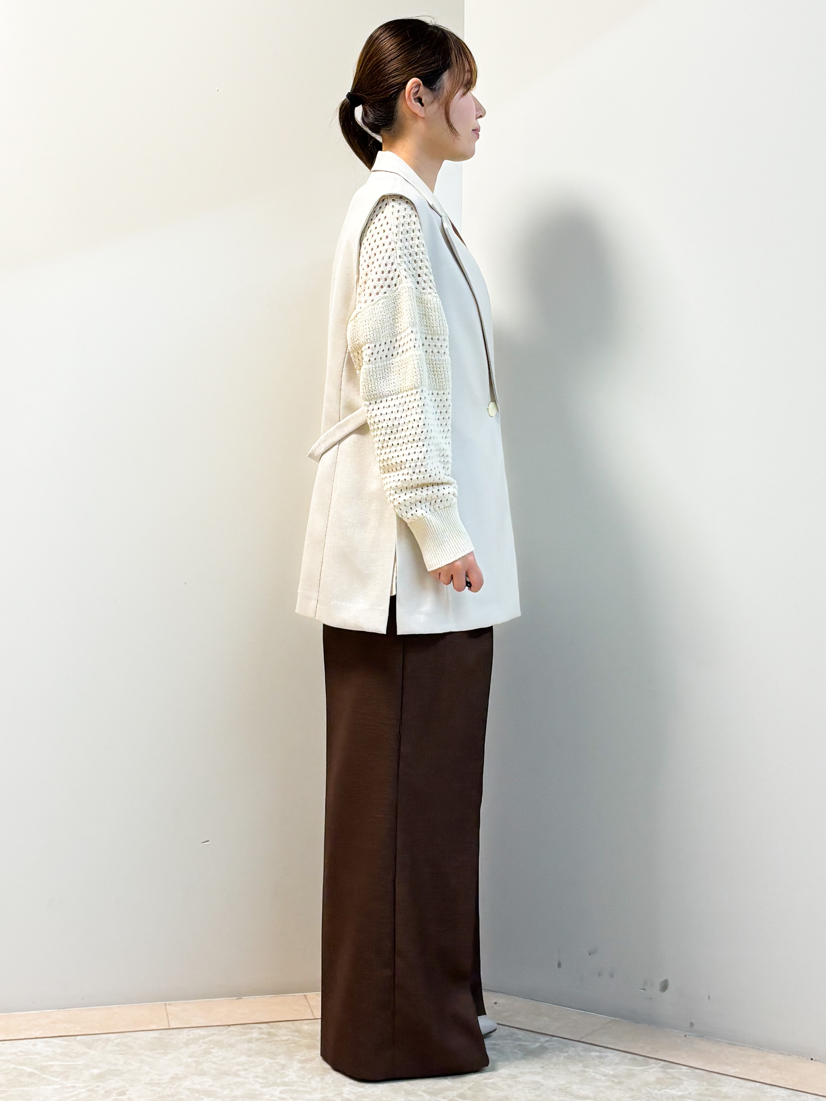 Sawaさんの「Reflect｜【セットアップ可】リネンライクジレ」を使ったコーディネート