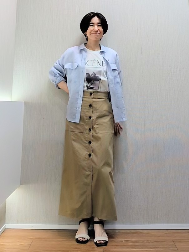 ミズタさんの「UNTITLED｜【古畑星夏さん着用/接触冷感】ドライタッチシャツ」を使ったコーディネート