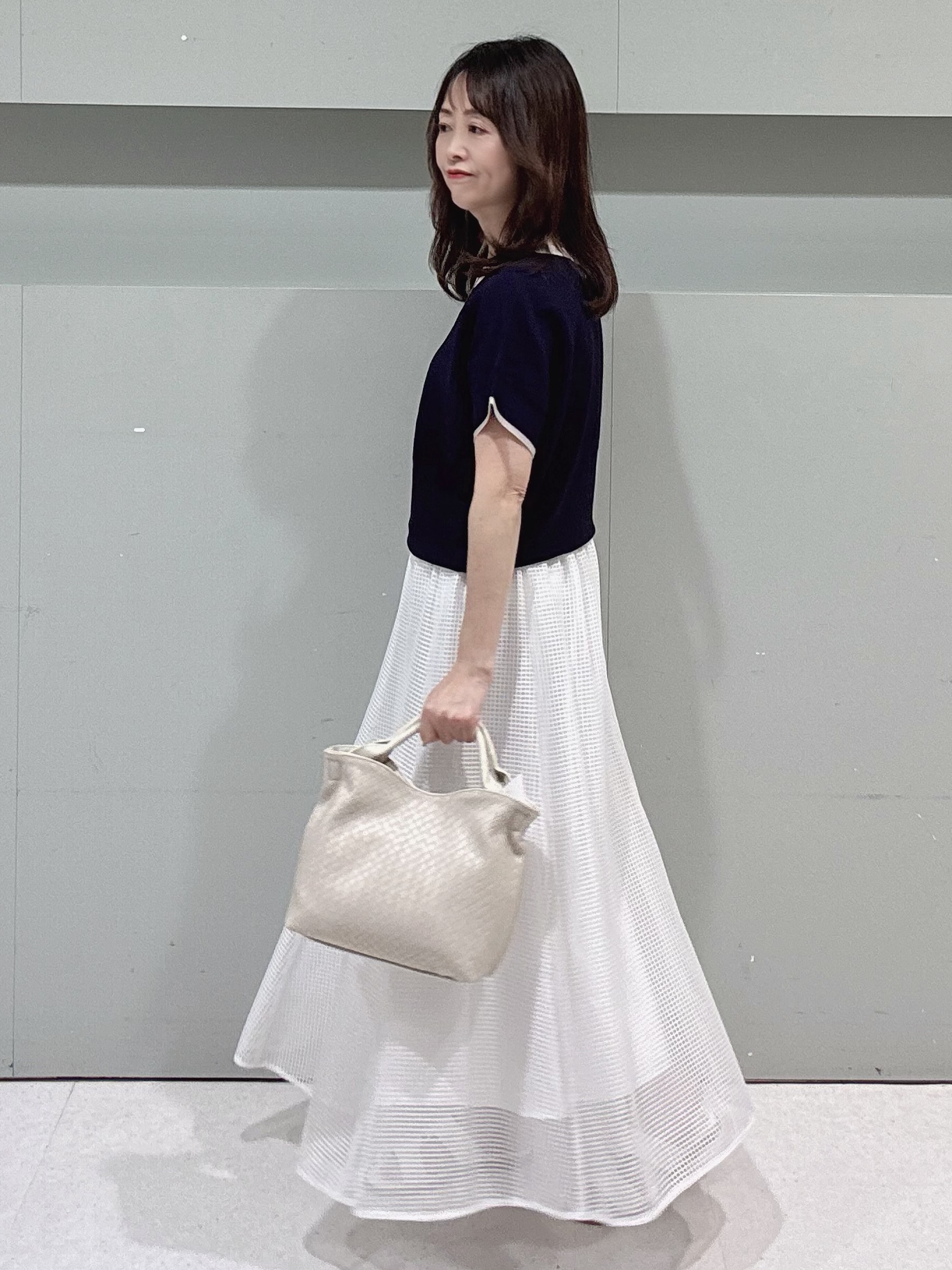 makiさんの「UNTITLED｜【11色展開/体型カバー】前後2WAYフレンチスリーブニット」を使ったコーディネート