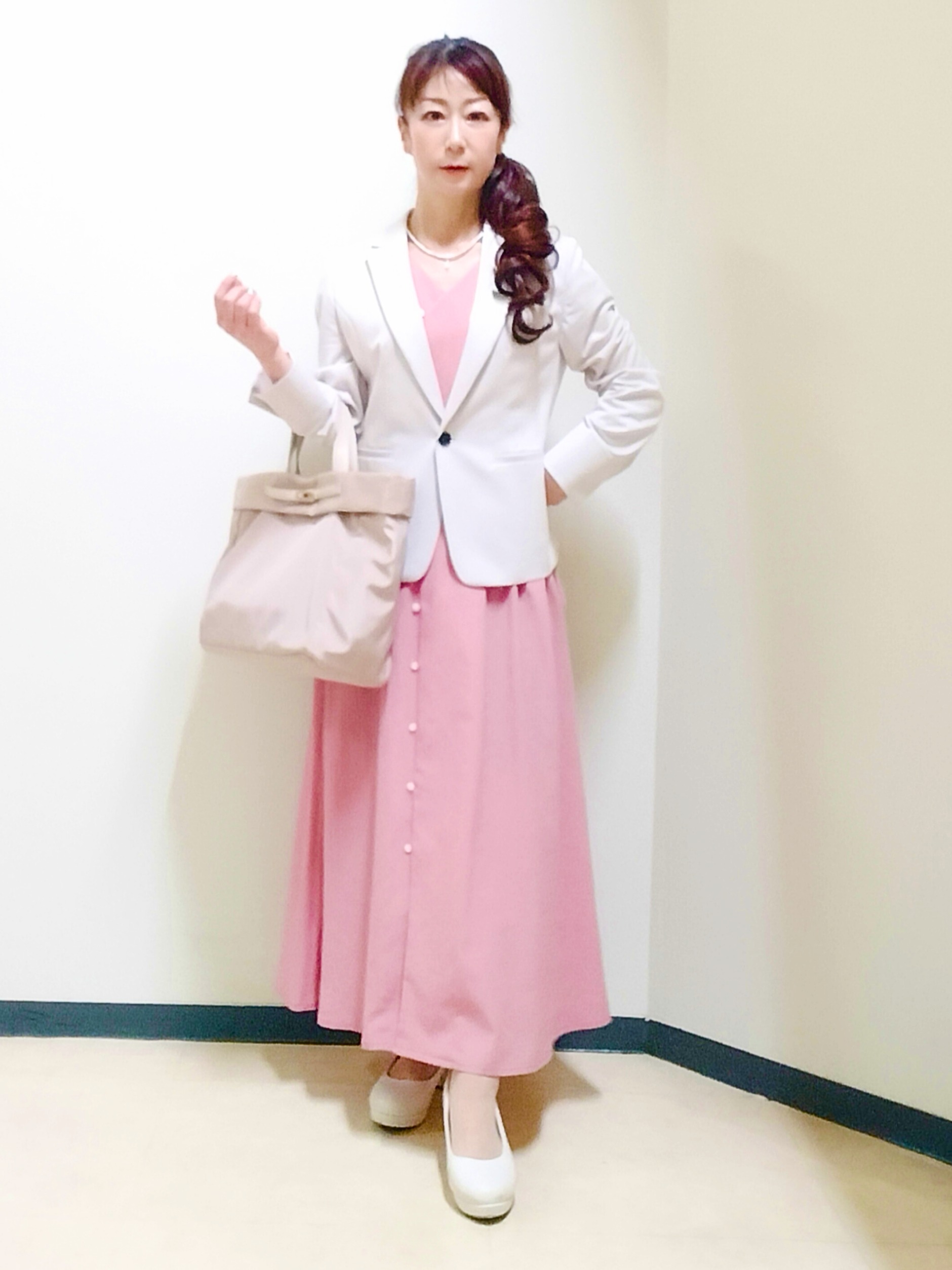 花さんの「Reflect｜【通気性あり／涼しい／マシンウォッシャブル】フロントボタンワンピース」を使ったコーディネート