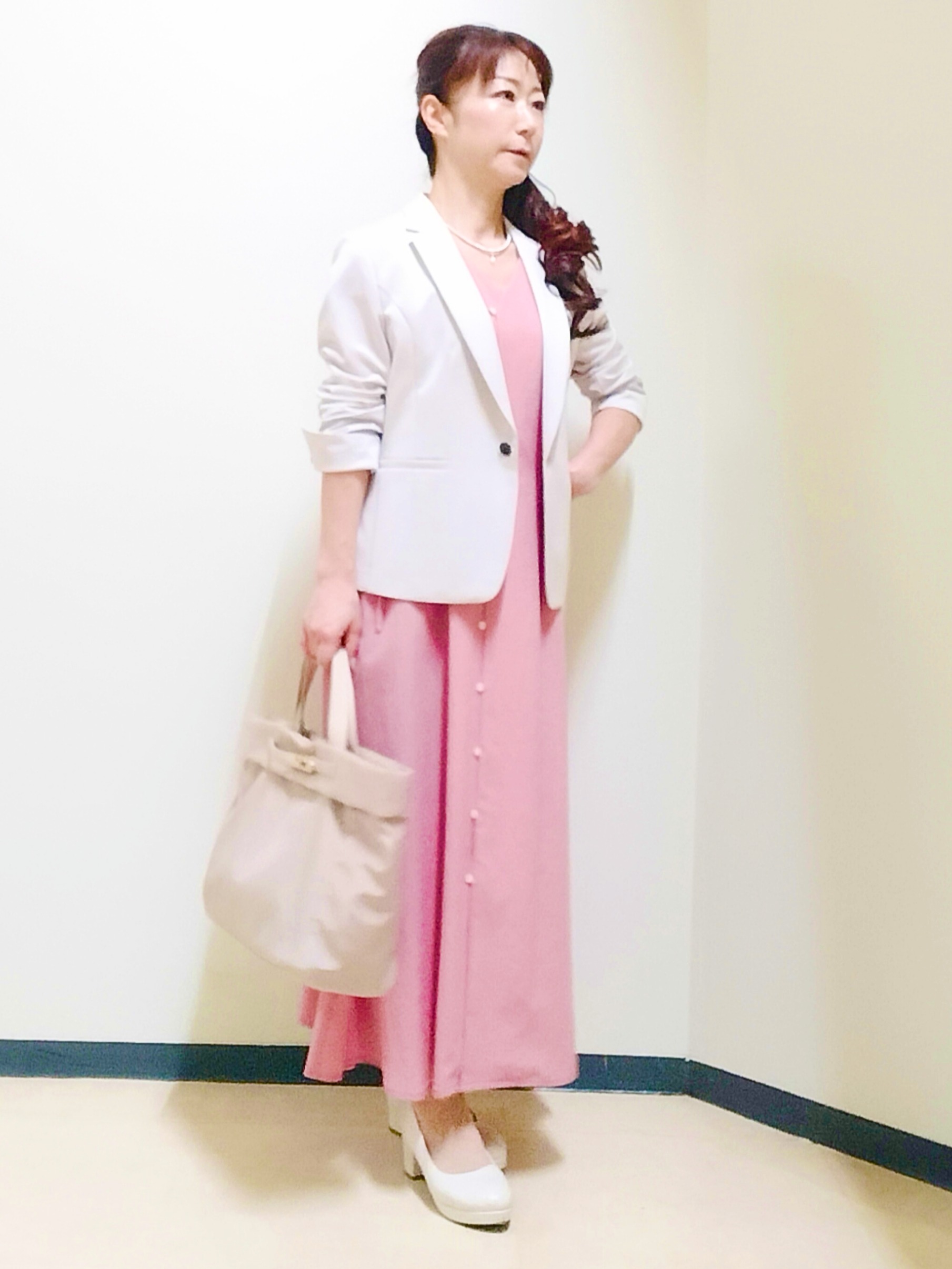 花さんの「Reflect｜【通気性あり／涼しい／マシンウォッシャブル】フロントボタンワンピース」を使ったコーディネート