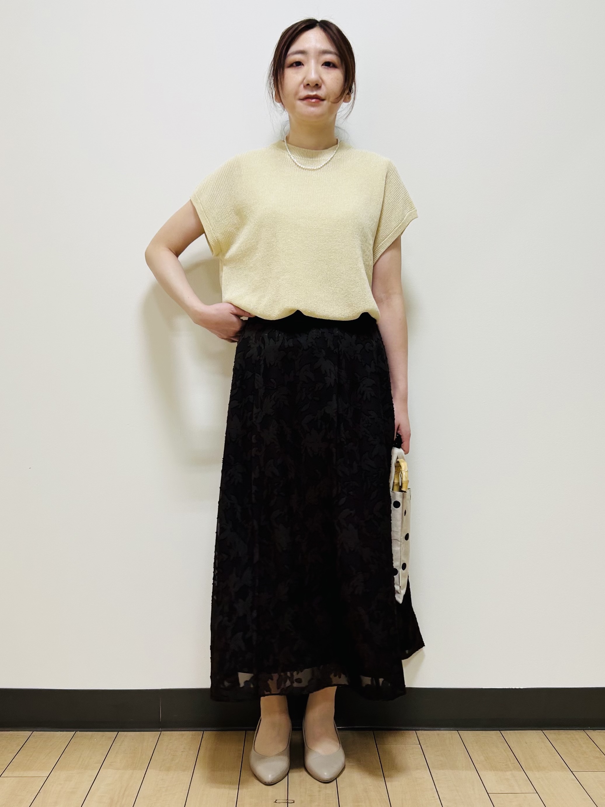 miiiさんの「Reflect｜【レイヤードにおすすめ◎】畦編みフレンチスリーブトップス」を使ったコーディネート
