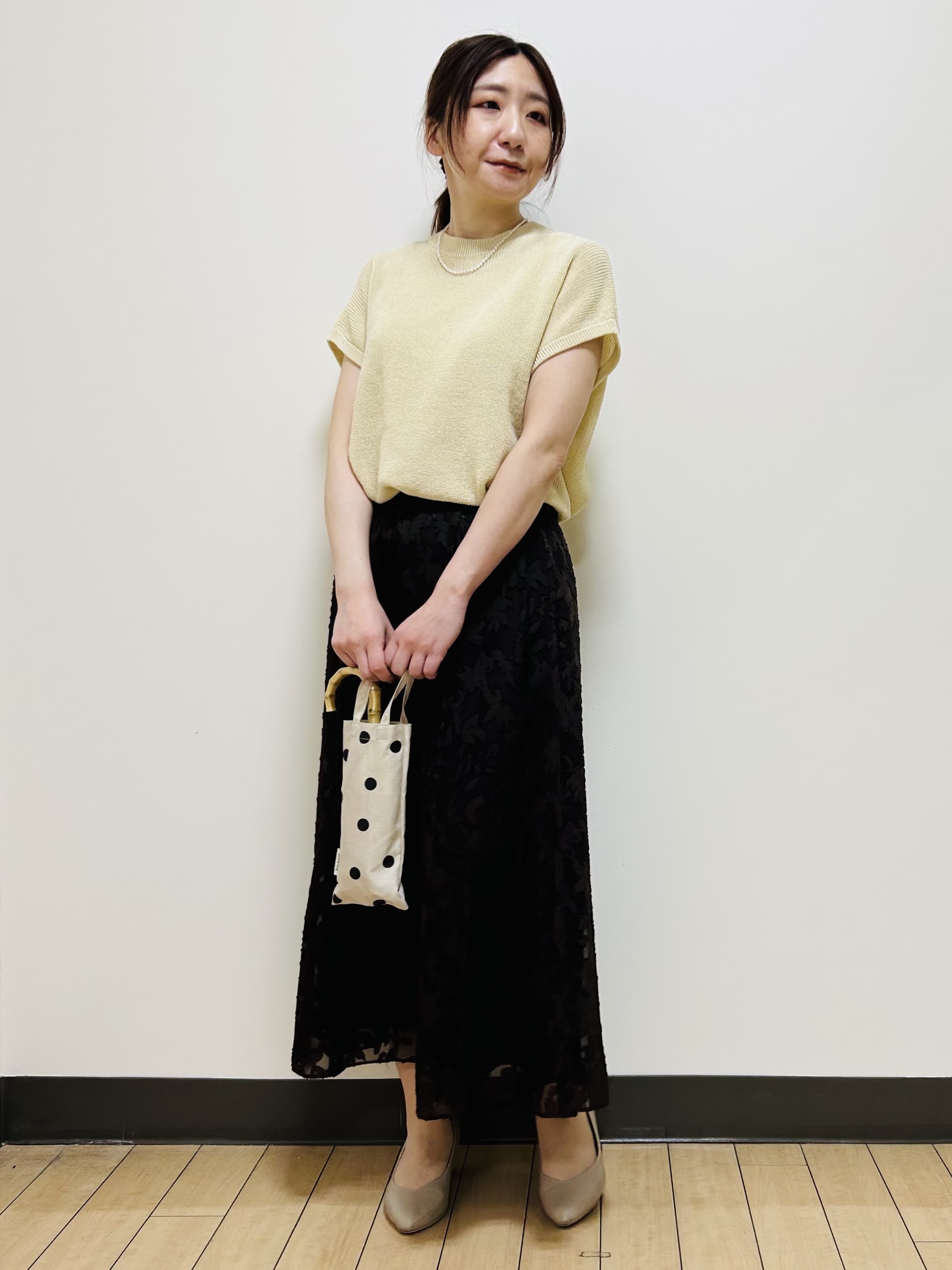 miiiさんの「Reflect｜【レイヤードにおすすめ◎】畦編みフレンチスリーブトップス」を使ったコーディネート