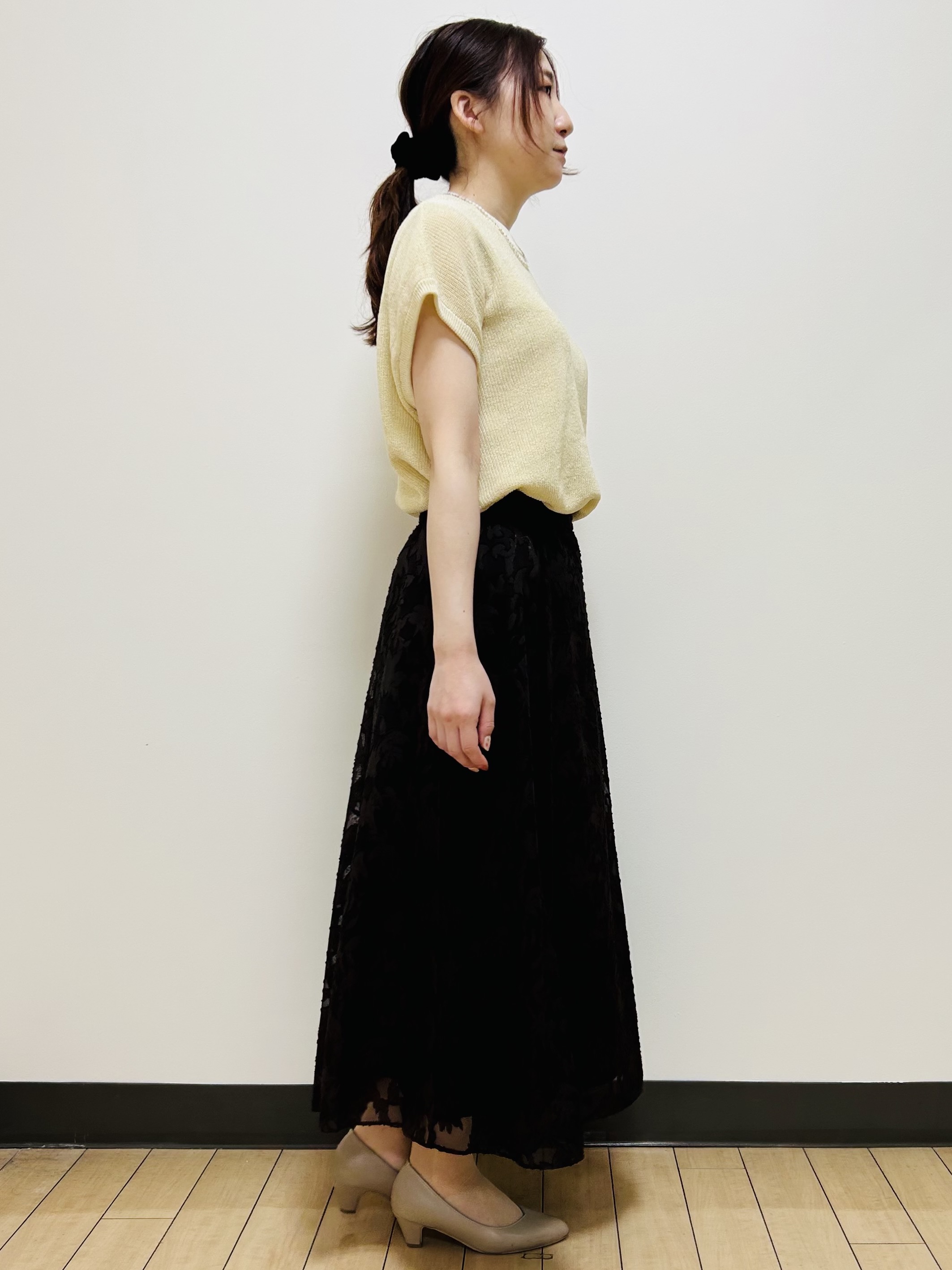 miiiさんの「Reflect｜【レイヤードにおすすめ◎】畦編みフレンチスリーブトップス」を使ったコーディネート