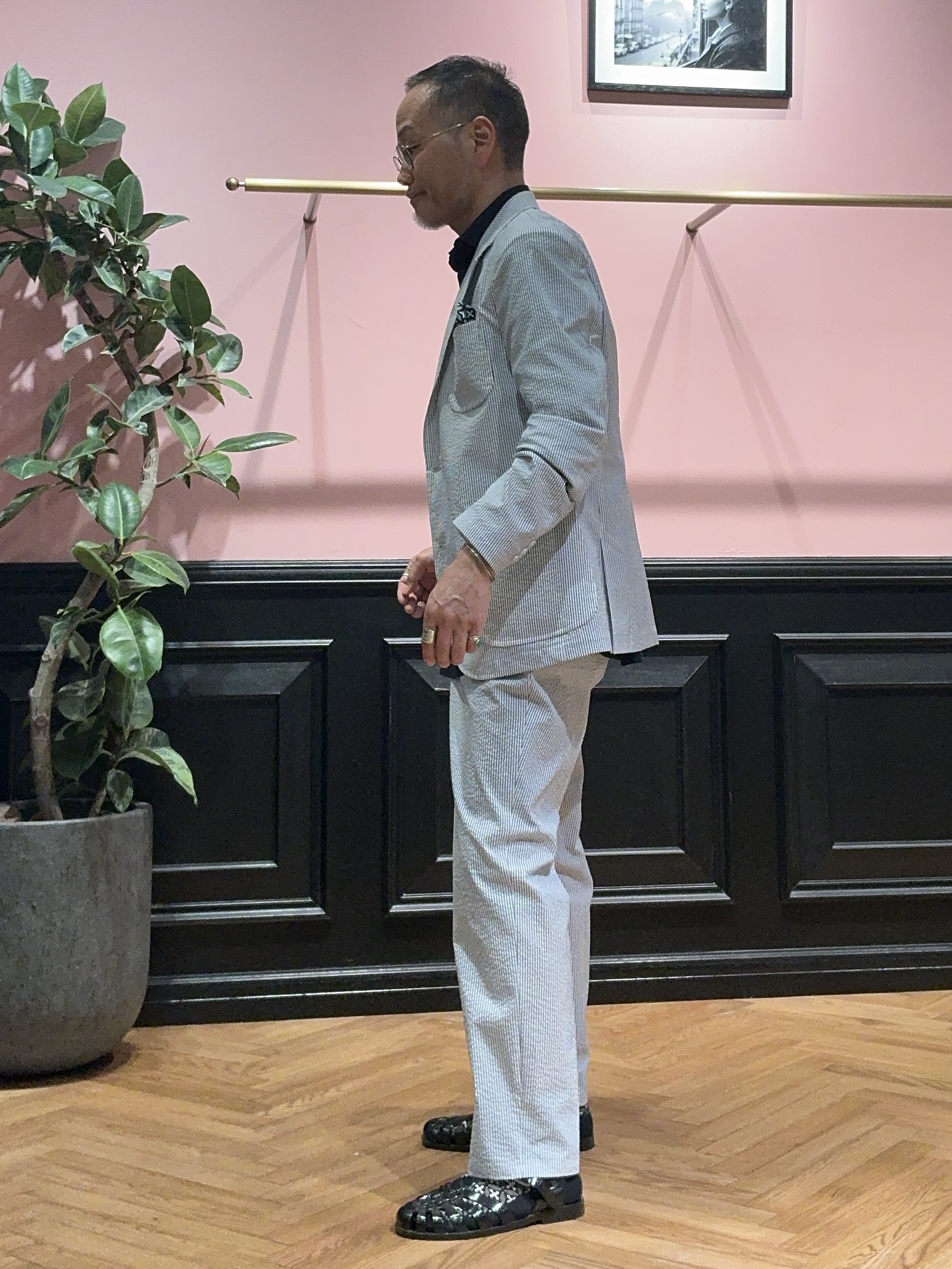 torigoeさんの「DRESSTERIOR｜【吸湿速乾/セットアップ可/ウォッシャブル】COOLMAX シアサッカー サマージャケット」を使ったコーディネート