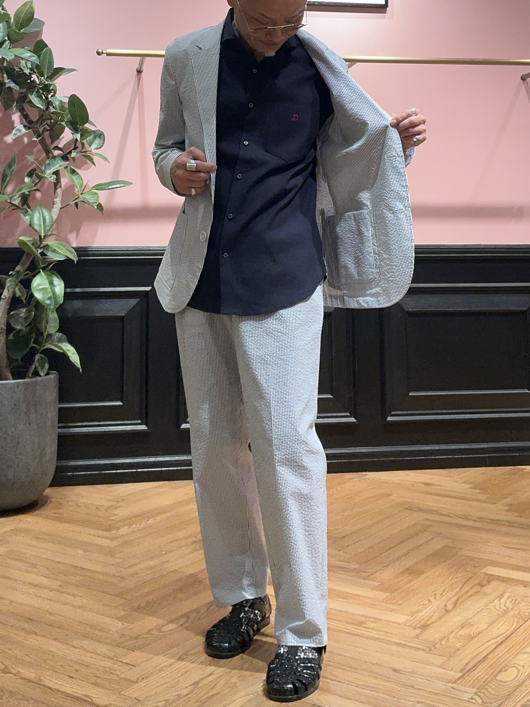 torigoeさんの「DRESSTERIOR｜【吸湿速乾/セットアップ可/ウォッシャブル】COOLMAX シアサッカー サマージャケット」を使ったコーディネート