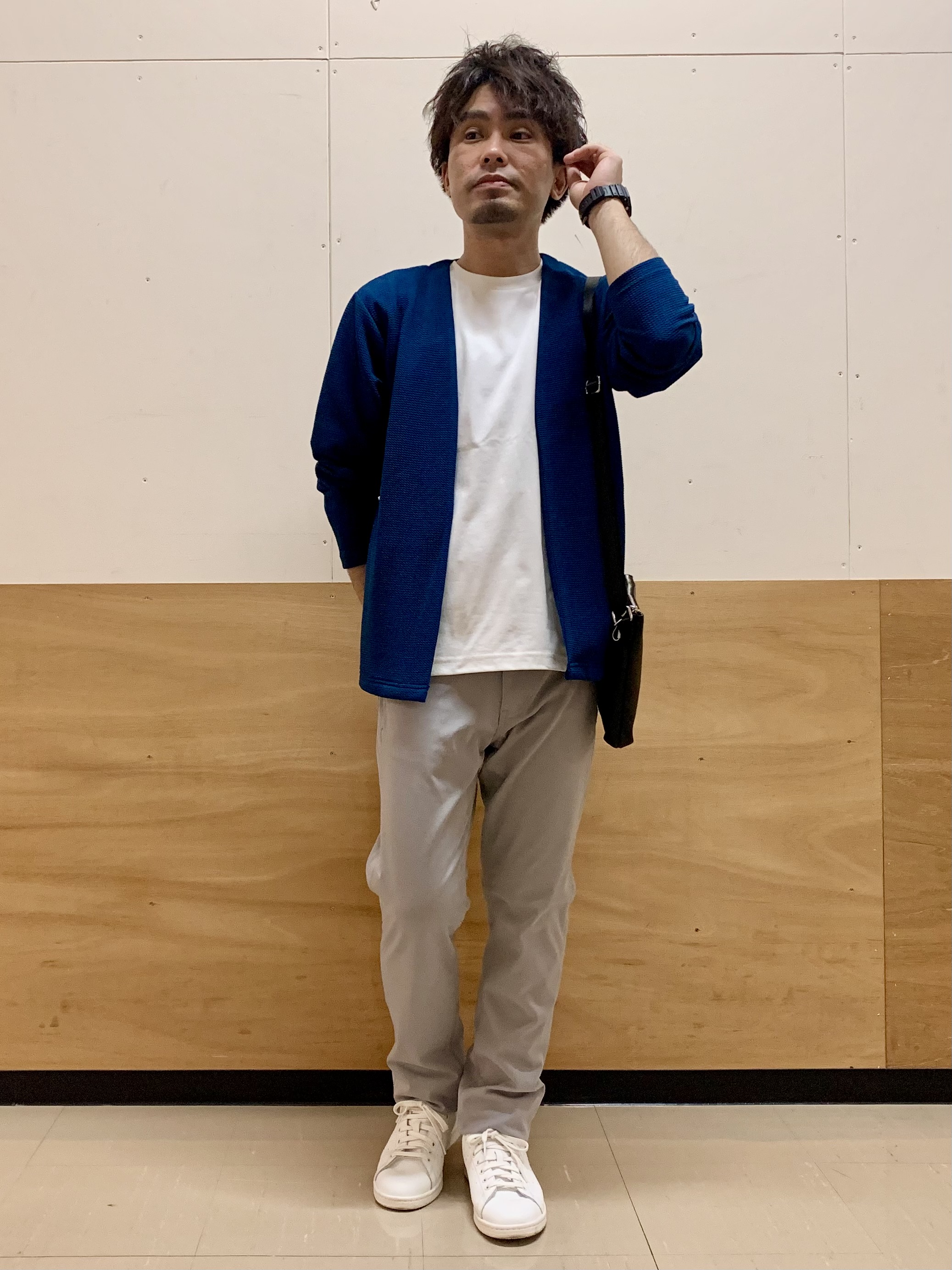 MATUさんの「THE SHOP TK｜【2点セット】カーディガン＋半袖Tシャツ 洗濯機OK」を使ったコーディネート