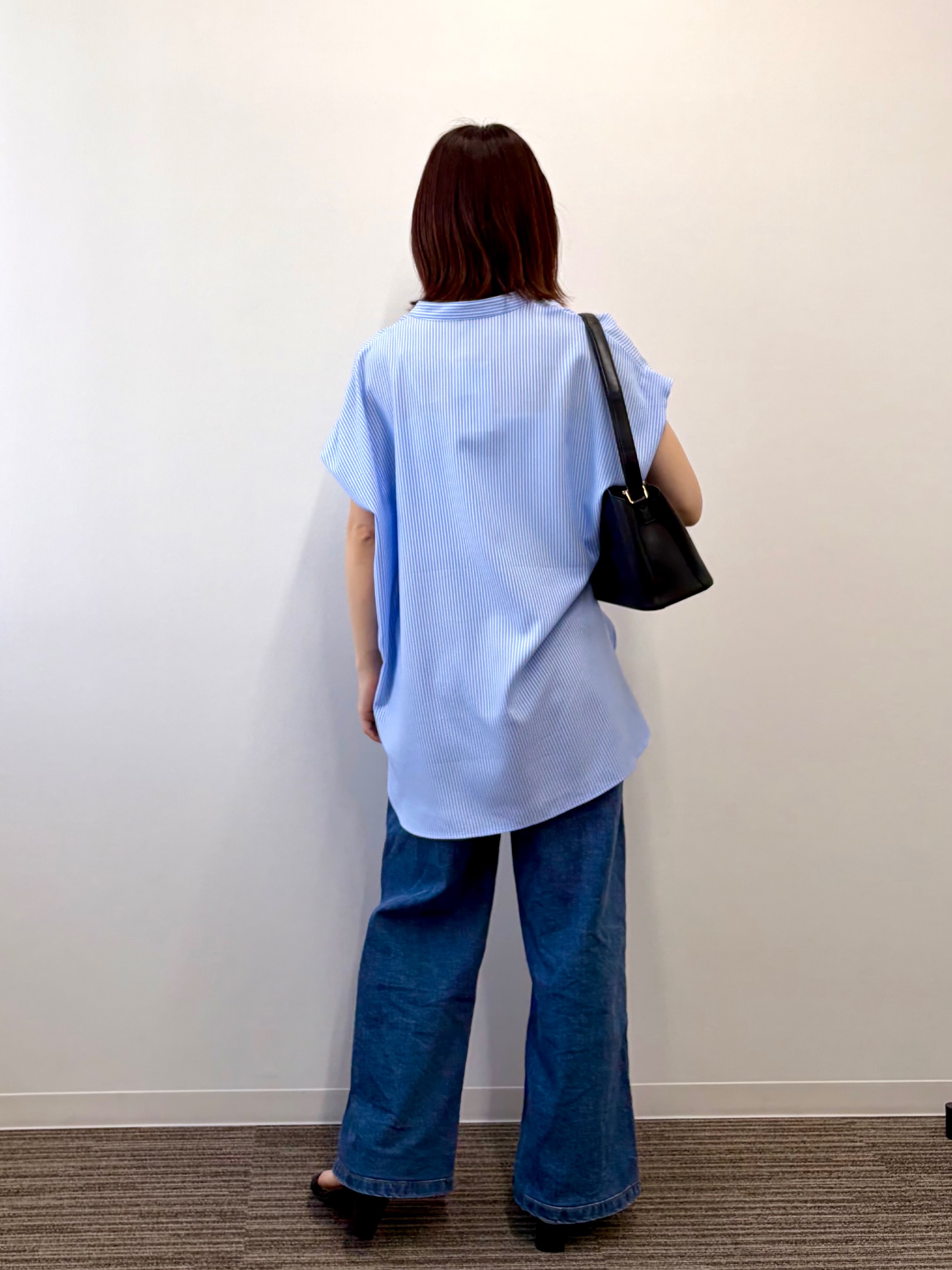 saoriさんの「【接触冷感】肩タックストライプブラウス」を使ったコーディネート