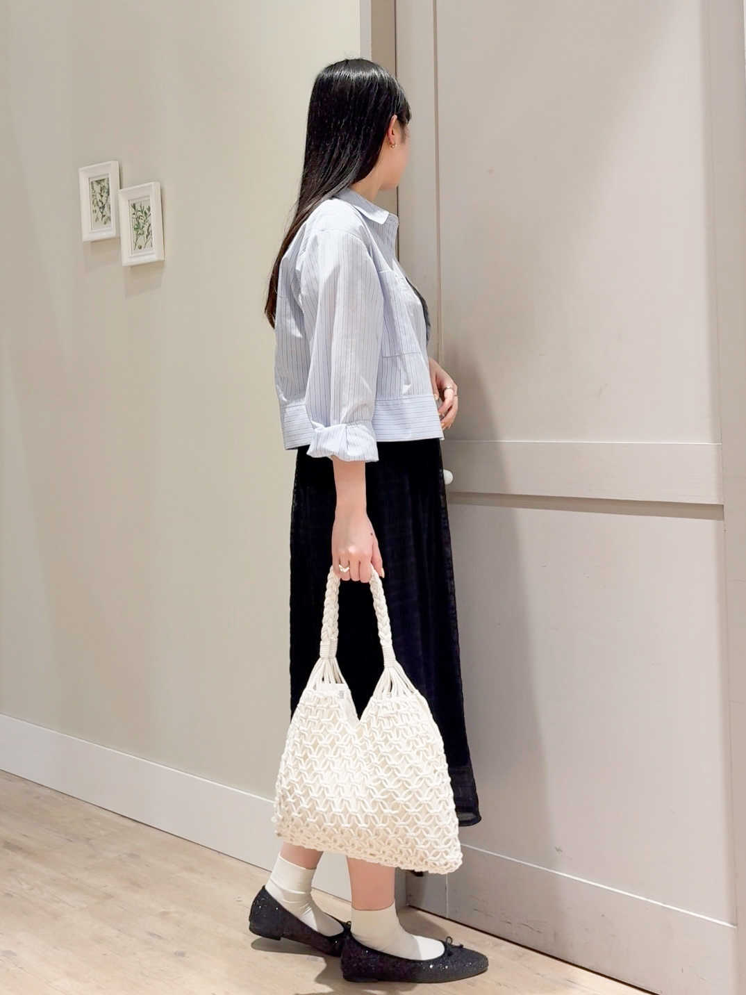 Mayuさんの「grove｜【貴島明日香さん着用／イージーケア／接触冷感】麻混クロップドシャツ」を使ったコーディネート