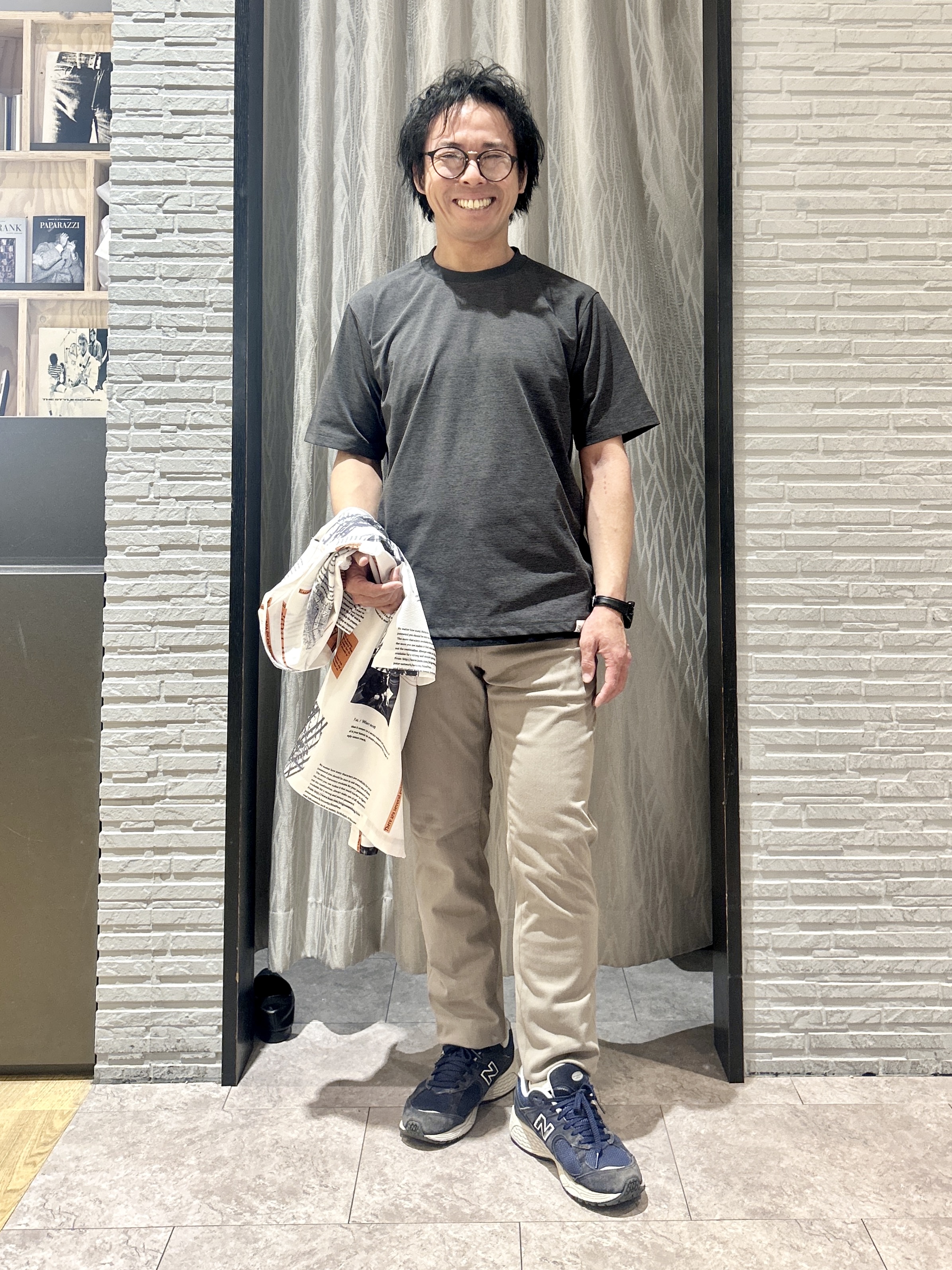 KENJI Iさんの「THE SHOP TK｜プリント柄 開襟半袖シャツ 洗濯機OK」を使ったコーディネート