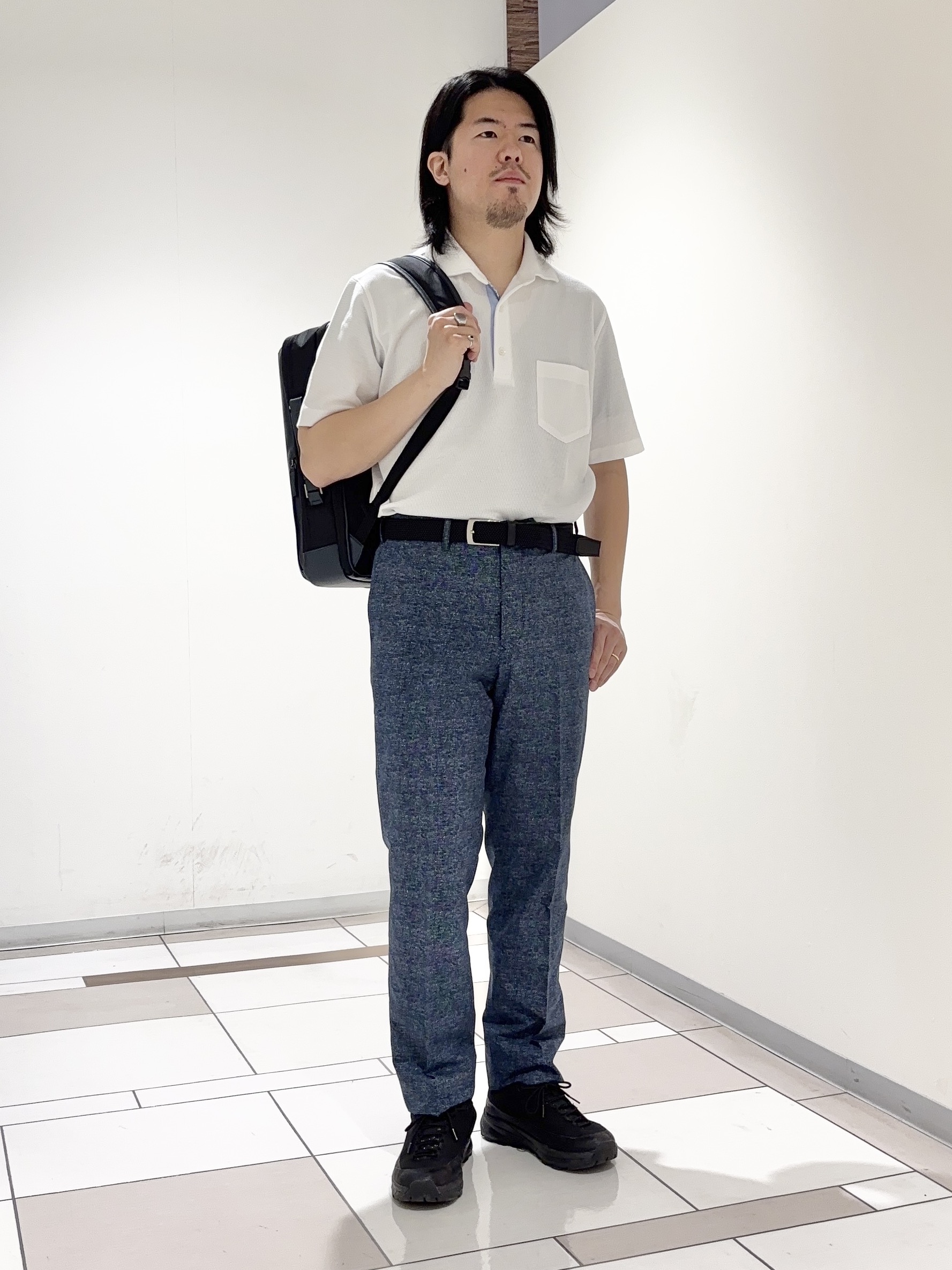 及川さんの「TAKEO KIKUCHI｜【抗菌防臭】ステイフレッシュ ポロシャツ」を使ったコーディネート