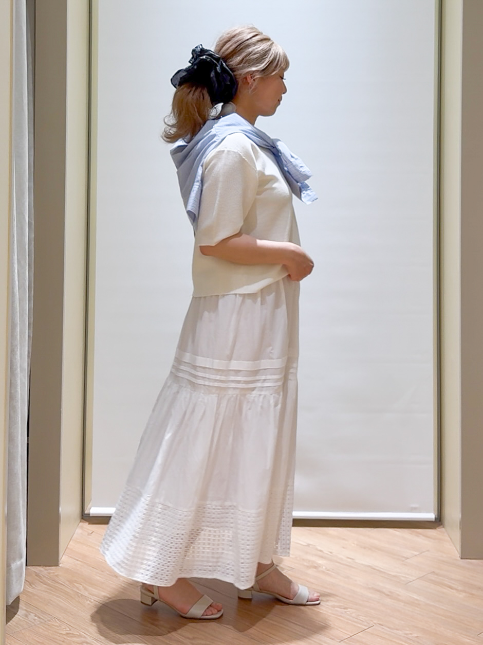 Harukaさんの「grove｜【貴島明日香さん着用／イージーケア／接触冷感】麻混クロップドシャツ」を使ったコーディネート