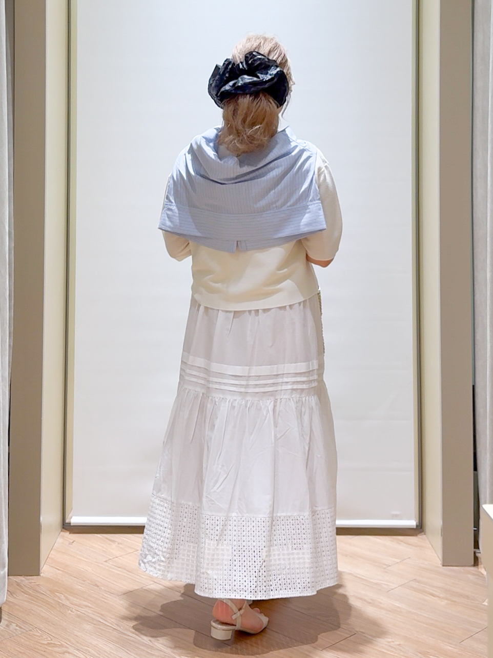 Harukaさんの「grove｜【貴島明日香さん着用／イージーケア／接触冷感】麻混クロップドシャツ」を使ったコーディネート