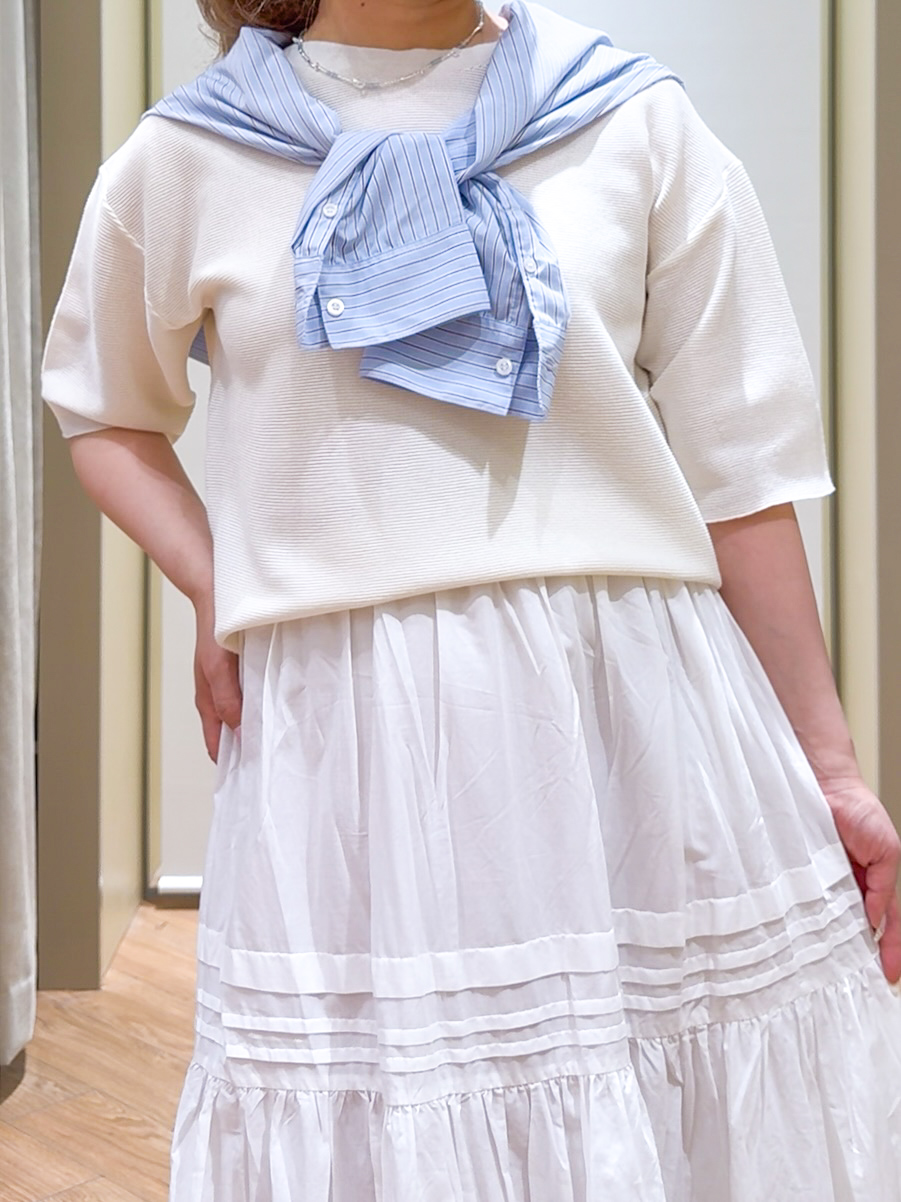 Harukaさんの「grove｜【貴島明日香さん着用／イージーケア／接触冷感】麻混クロップドシャツ」を使ったコーディネート