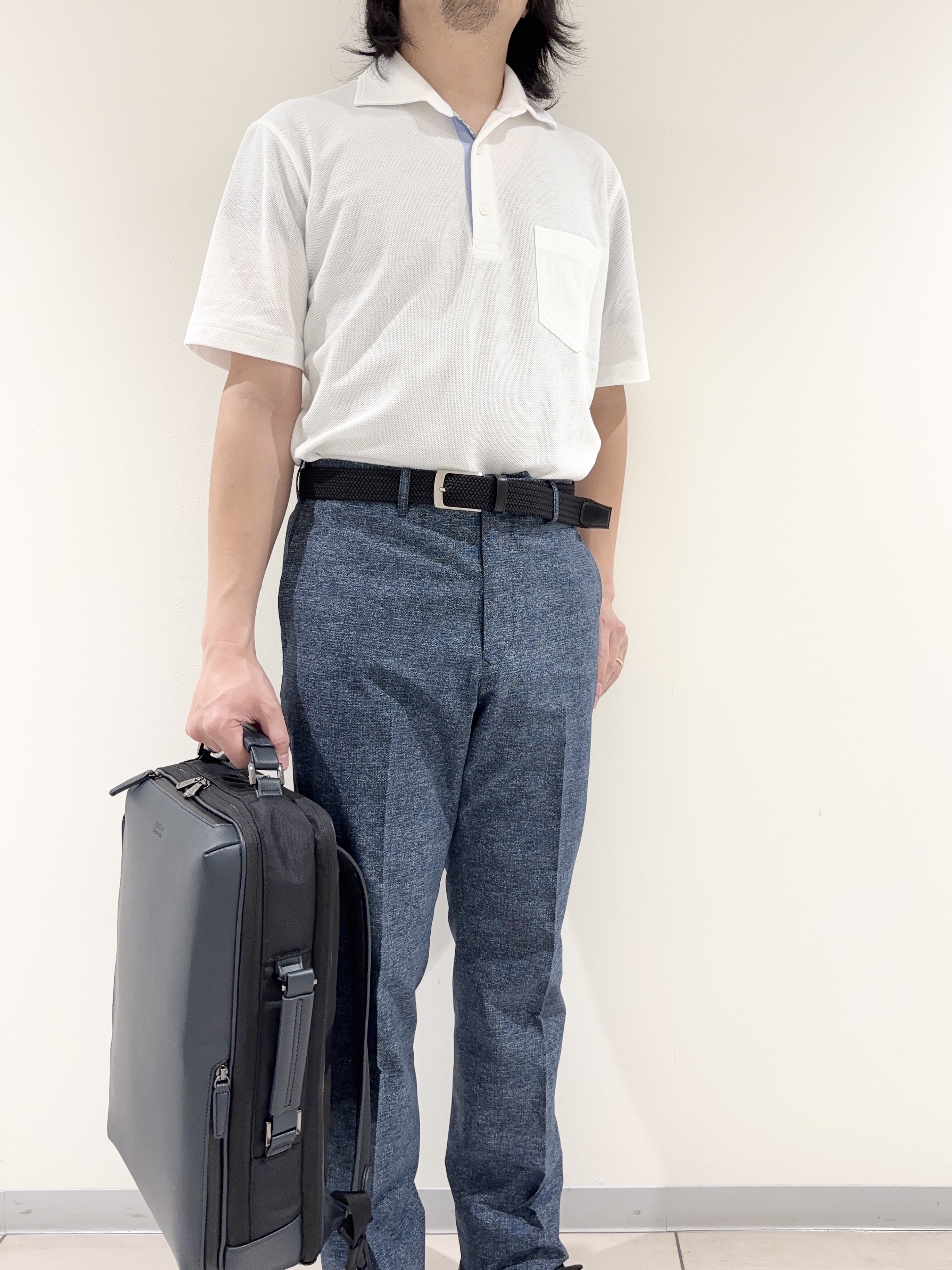 及川さんの「TAKEO KIKUCHI｜【抗菌防臭】ステイフレッシュ ポロシャツ」を使ったコーディネート