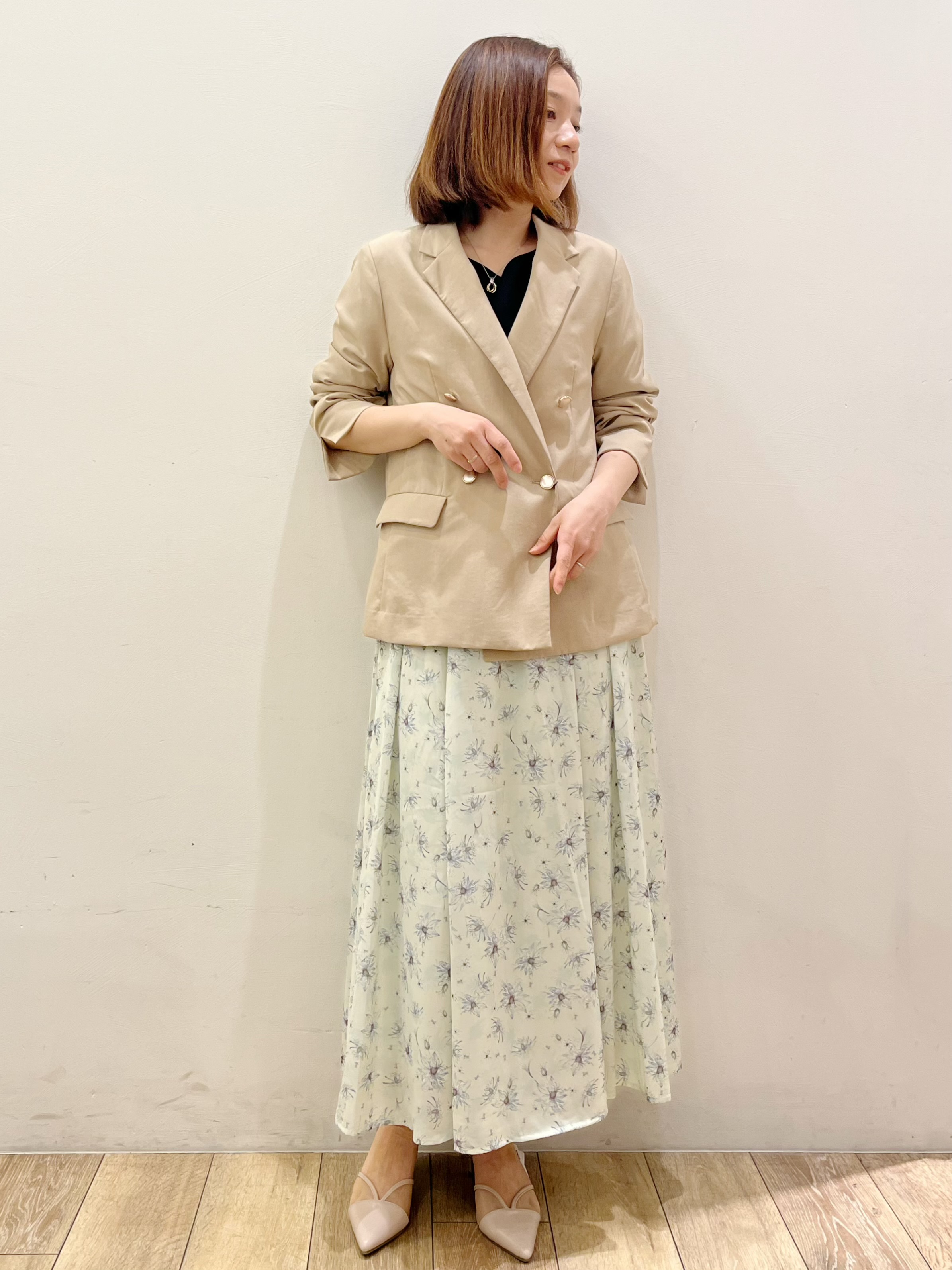 kcさんの「OPAQUE.CLIP｜《再入荷》ダブルブレストテーラードジャケット【接触冷感／吸水速乾／イージーアイロン／防シワ／洗濯機O」を使ったコーディネート