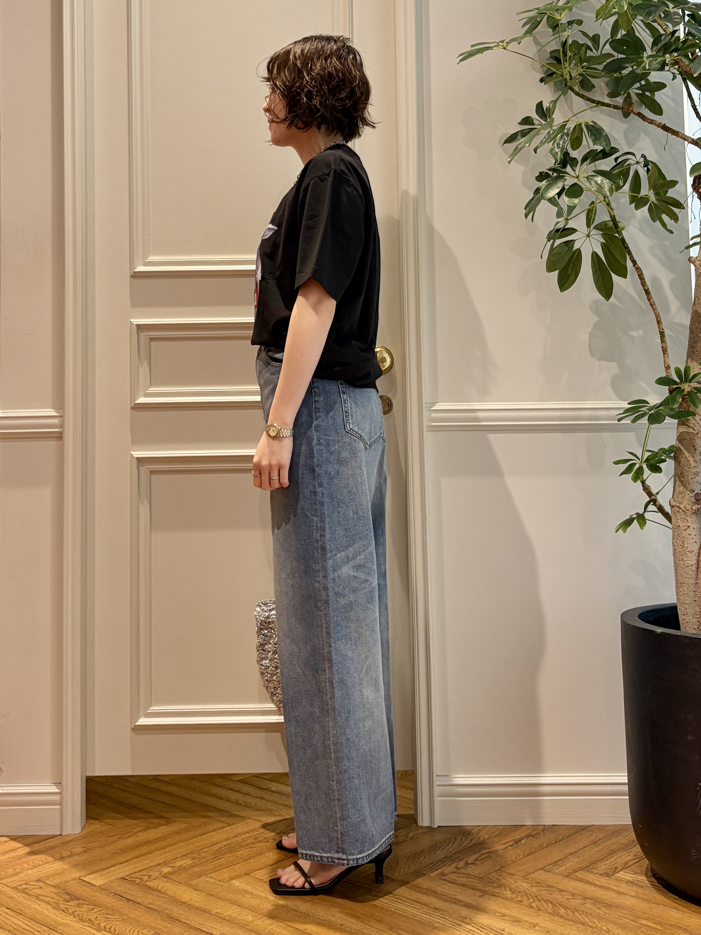 nakaoさんの「DRESSTERIOR｜ヴィンテージ加工ワイドデニムパンツ」を使ったコーディネート
