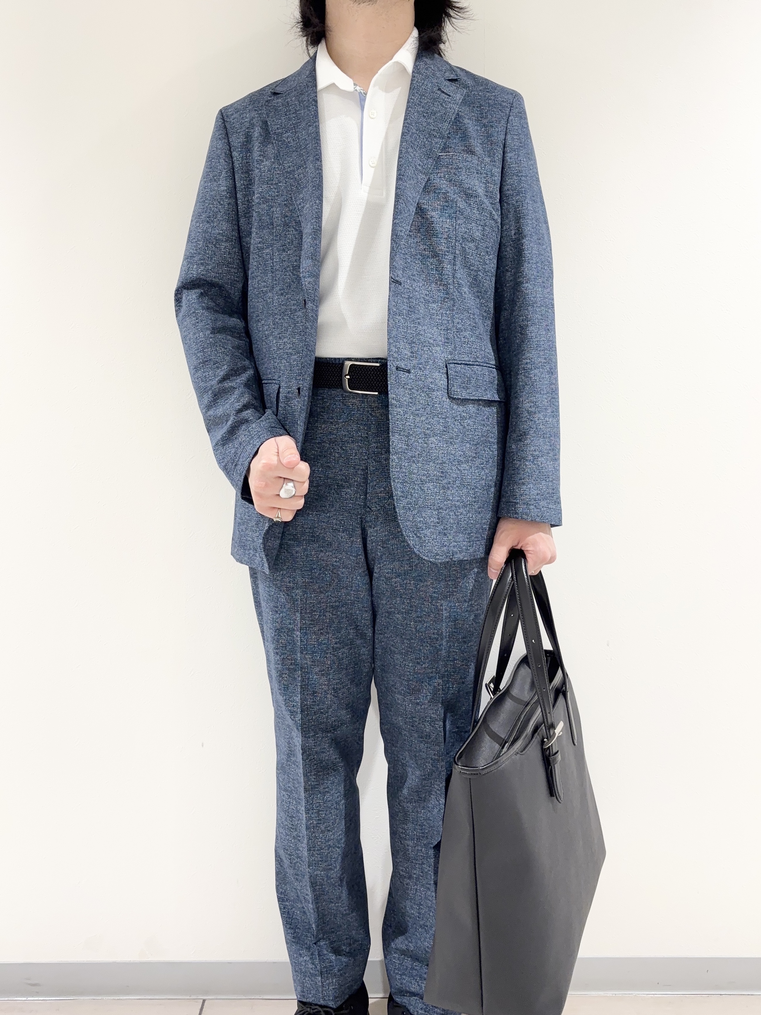 及川さんの「TAKEO KIKUCHI｜【抗菌防臭】COOL DOTS（R）ドビープリント ジャケット」を使ったコーディネート