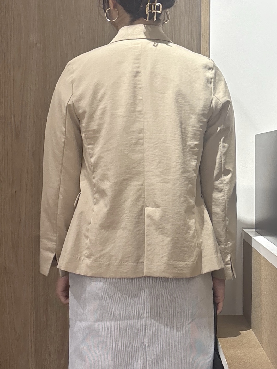 このかさんの「index｜《再入荷》ダブルブレストテーラードジャケット【接触冷感／吸水速乾／イージーアイロン／防シワ／洗濯機O」を使ったコーディネート