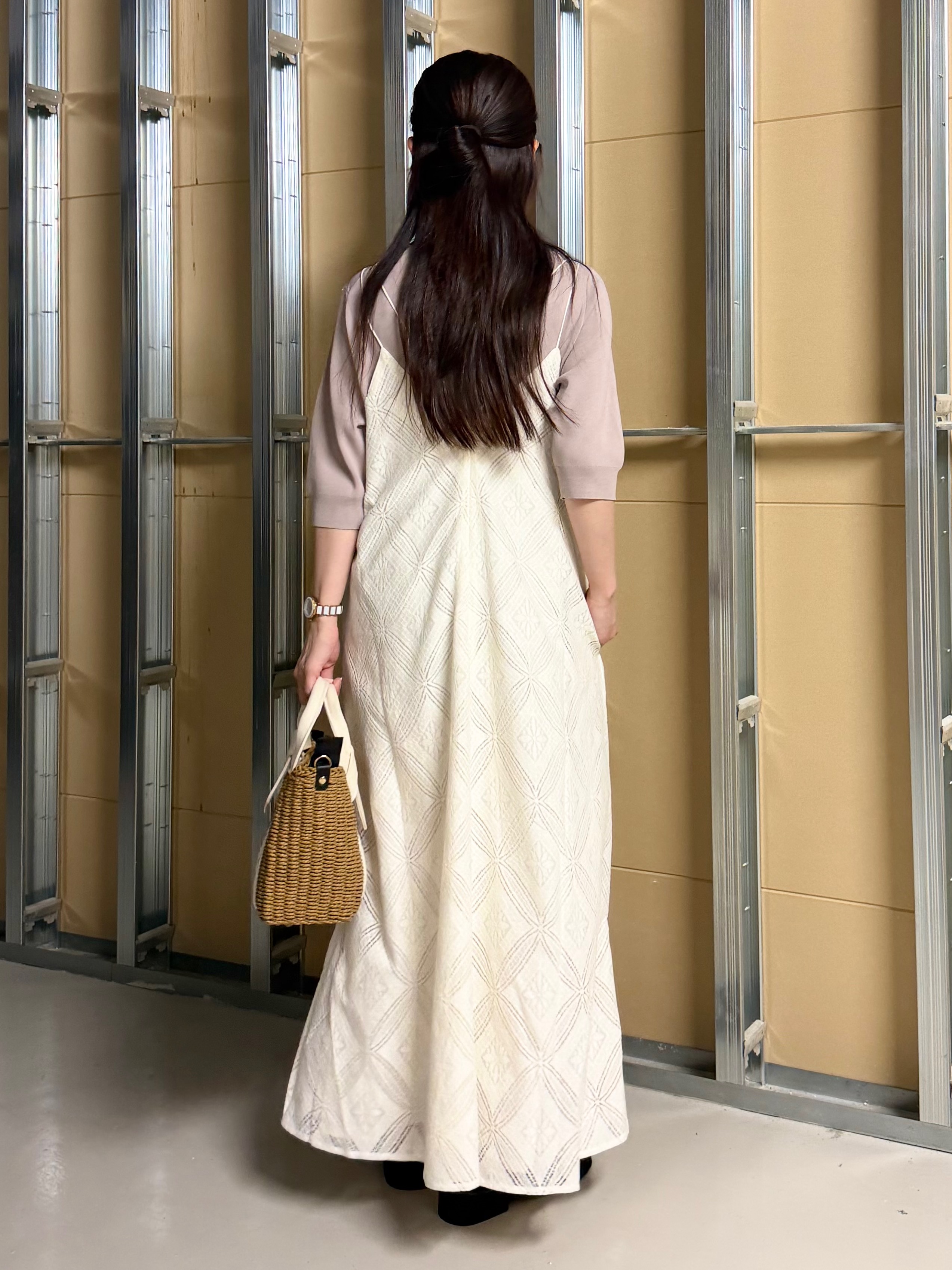 sahoさんの「THE SHOP TK｜【S-XL/ひんやりタッチ】美しさ際立つ 6分袖ニット 洗濯機OK/UVケア/毛玉になりにくい」を使ったコーディネート